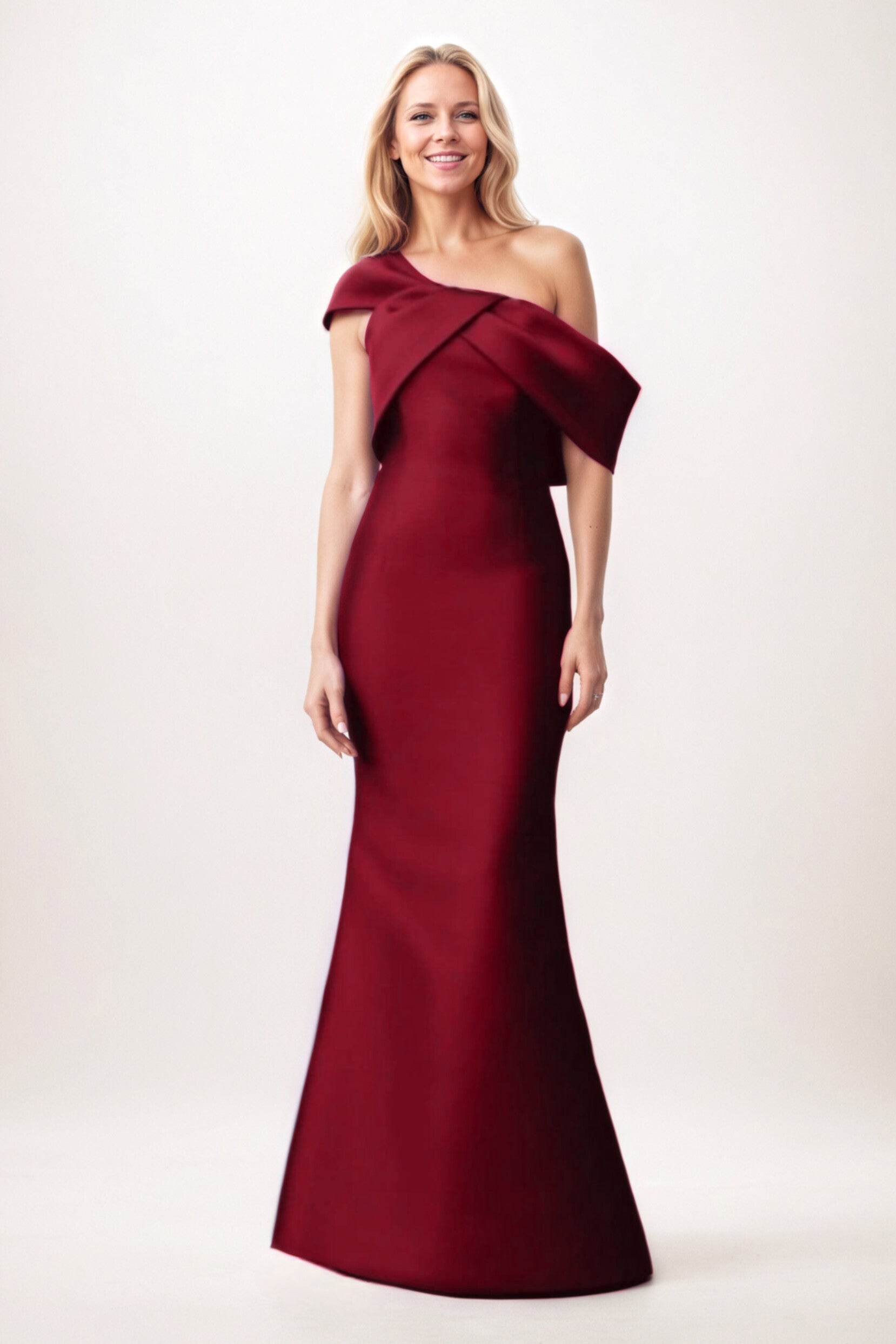 Trumpet-Mermaid Maxi Satin Mother of the Bride Dresses CM0384