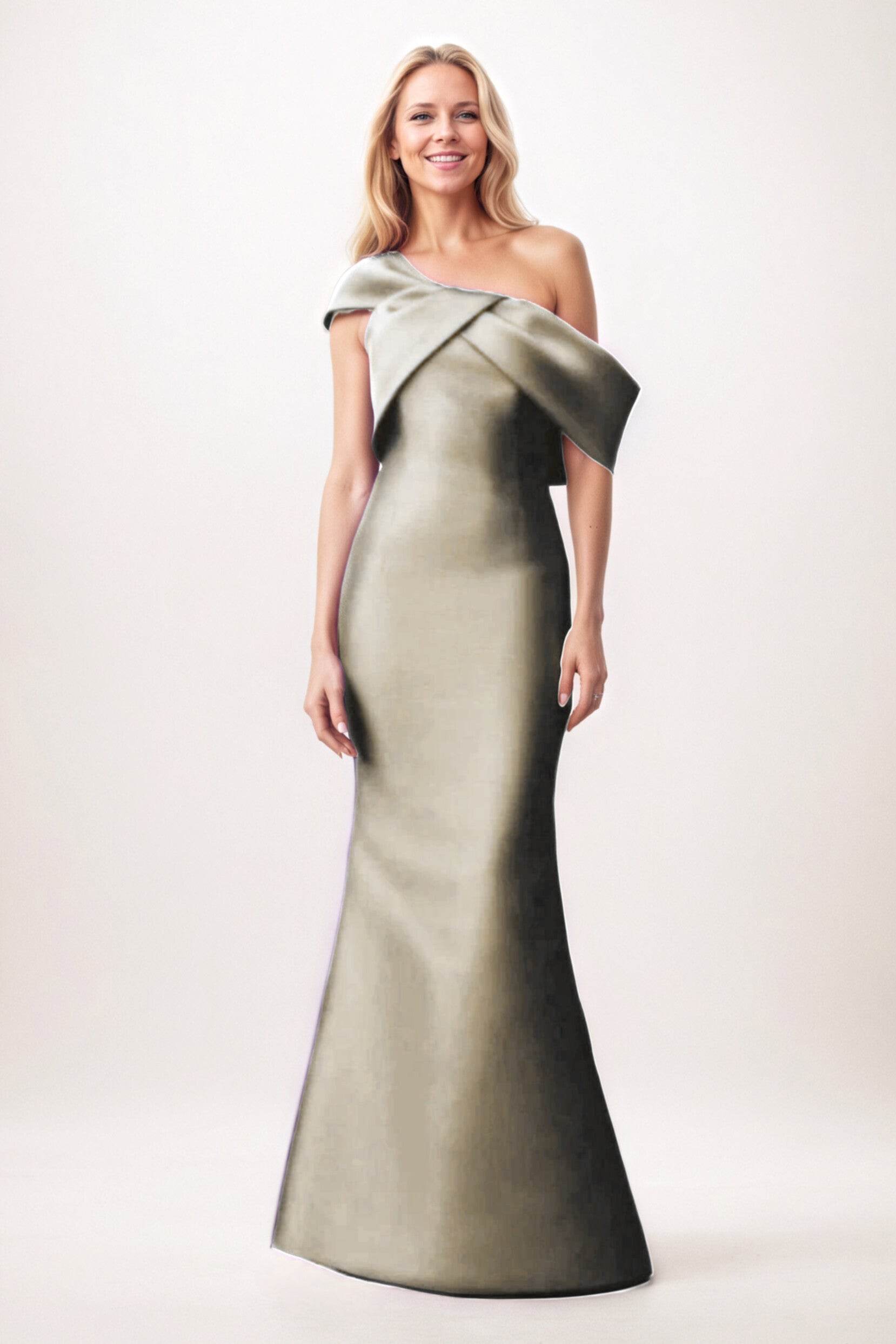 Trumpet-Mermaid Maxi Satin Mother of the Bride Dresses CM0384