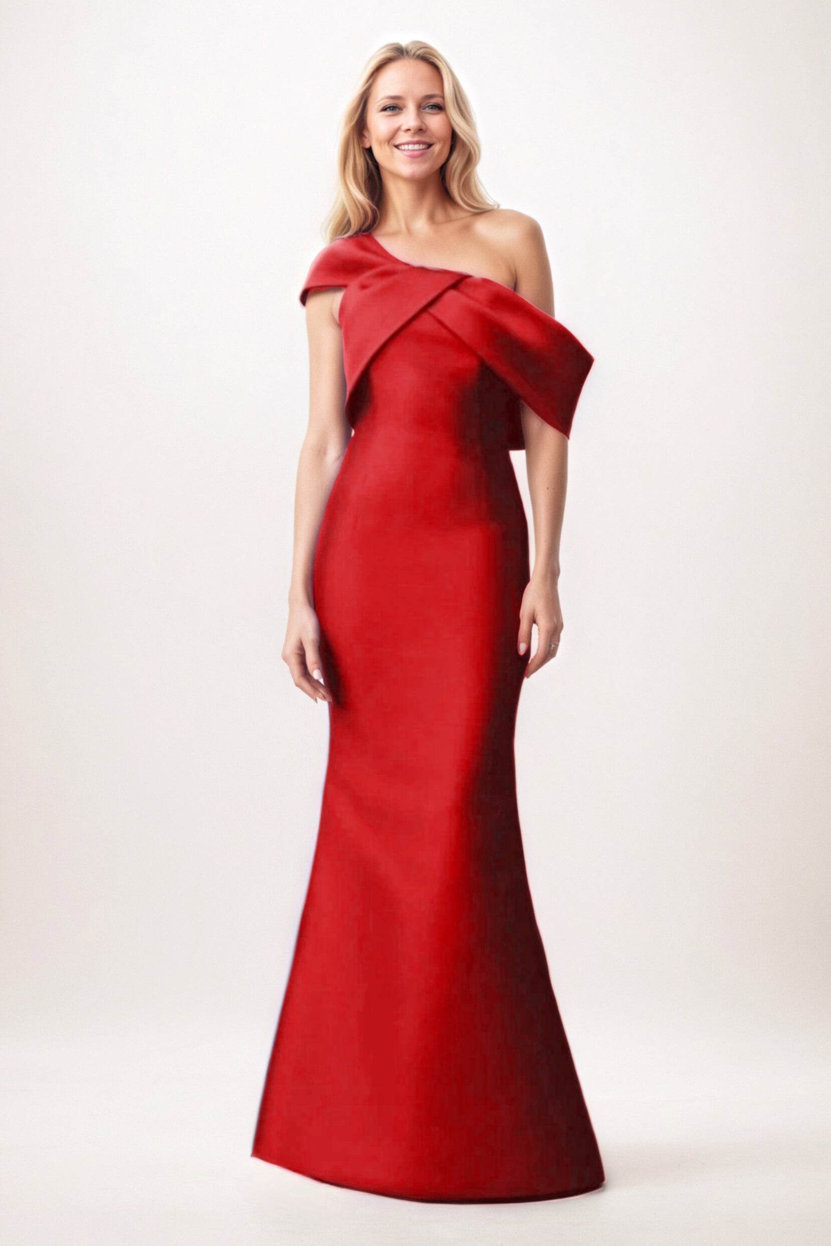 Trumpet-Mermaid Maxi Satin Mother of the Bride Dresses CM0384