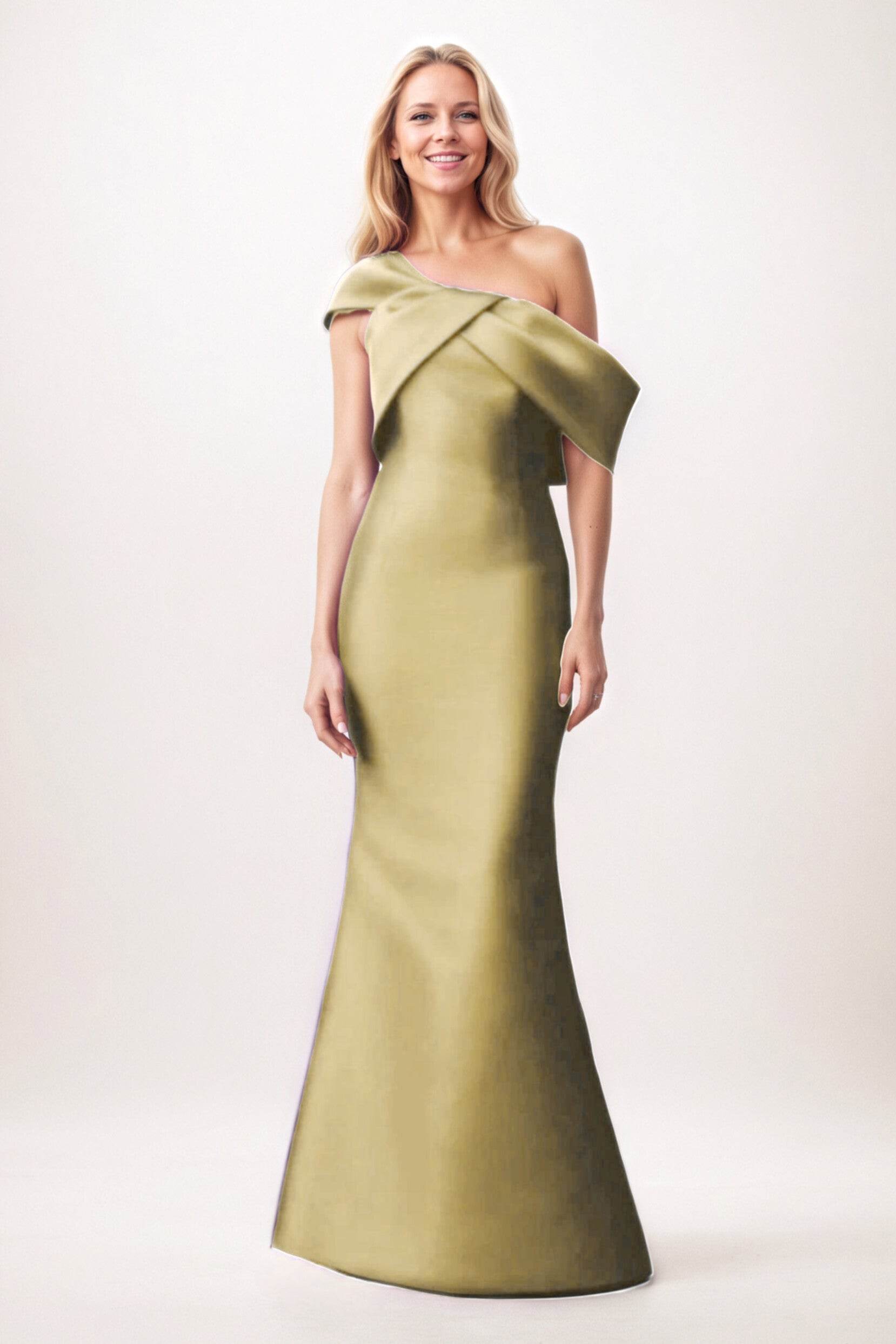 Trumpet-Mermaid Maxi Satin Mother of the Bride Dresses CM0384