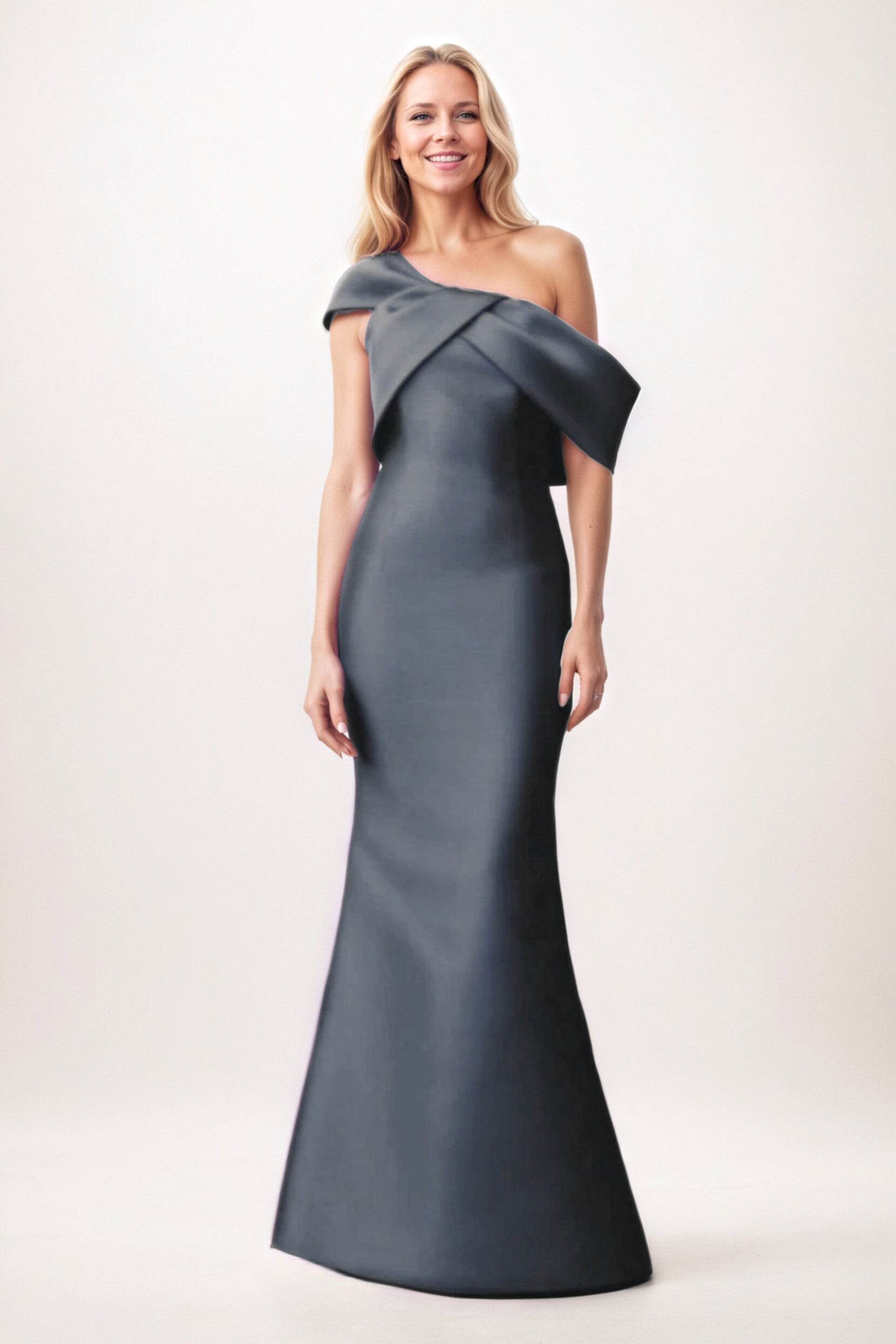 Trumpet-Mermaid Maxi Satin Mother of the Bride Dresses CM0384