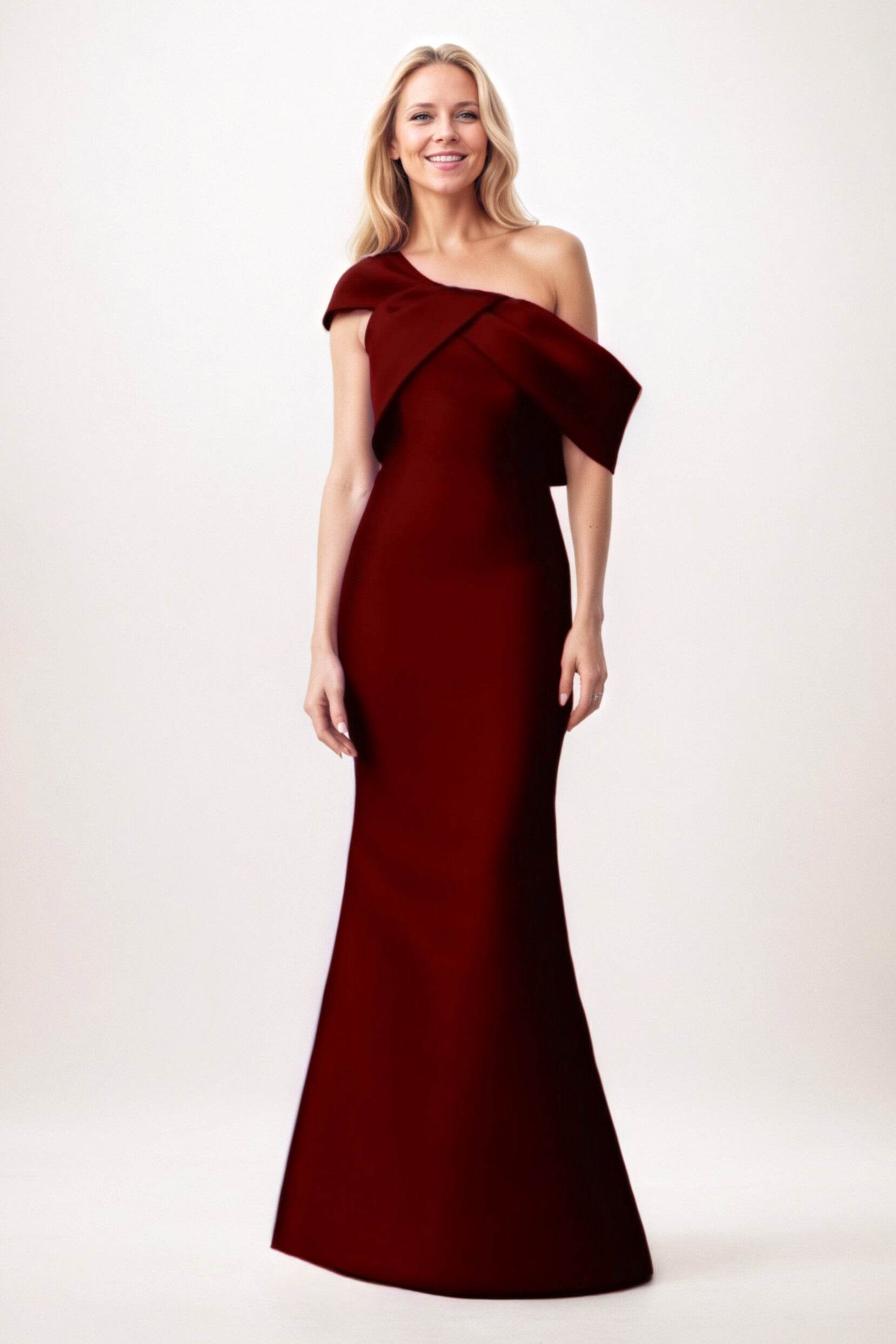 Trumpet-Mermaid Maxi Satin Mother of the Bride Dresses CM0384