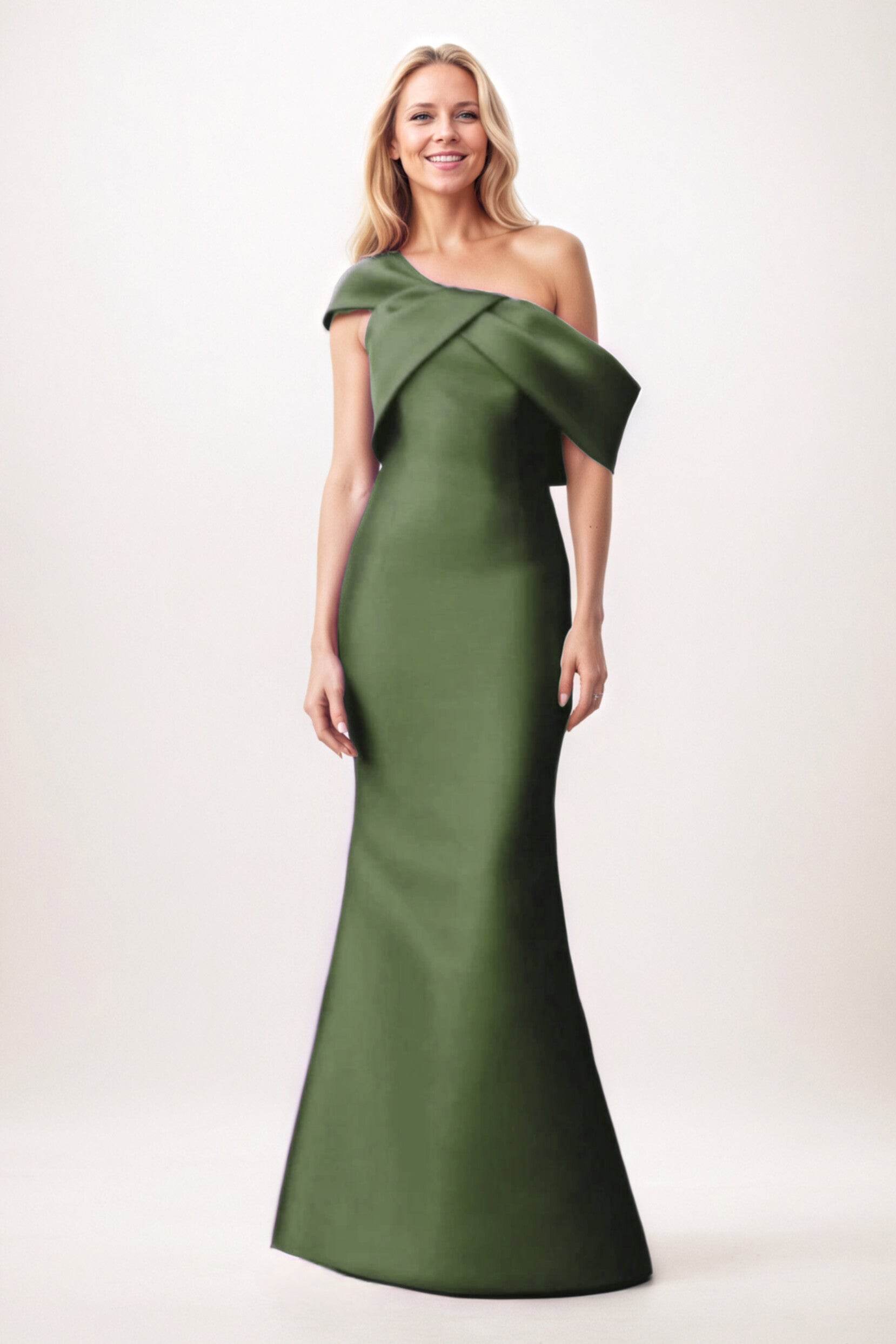 Trumpet-Mermaid Maxi Satin Mother of the Bride Dresses CM0384