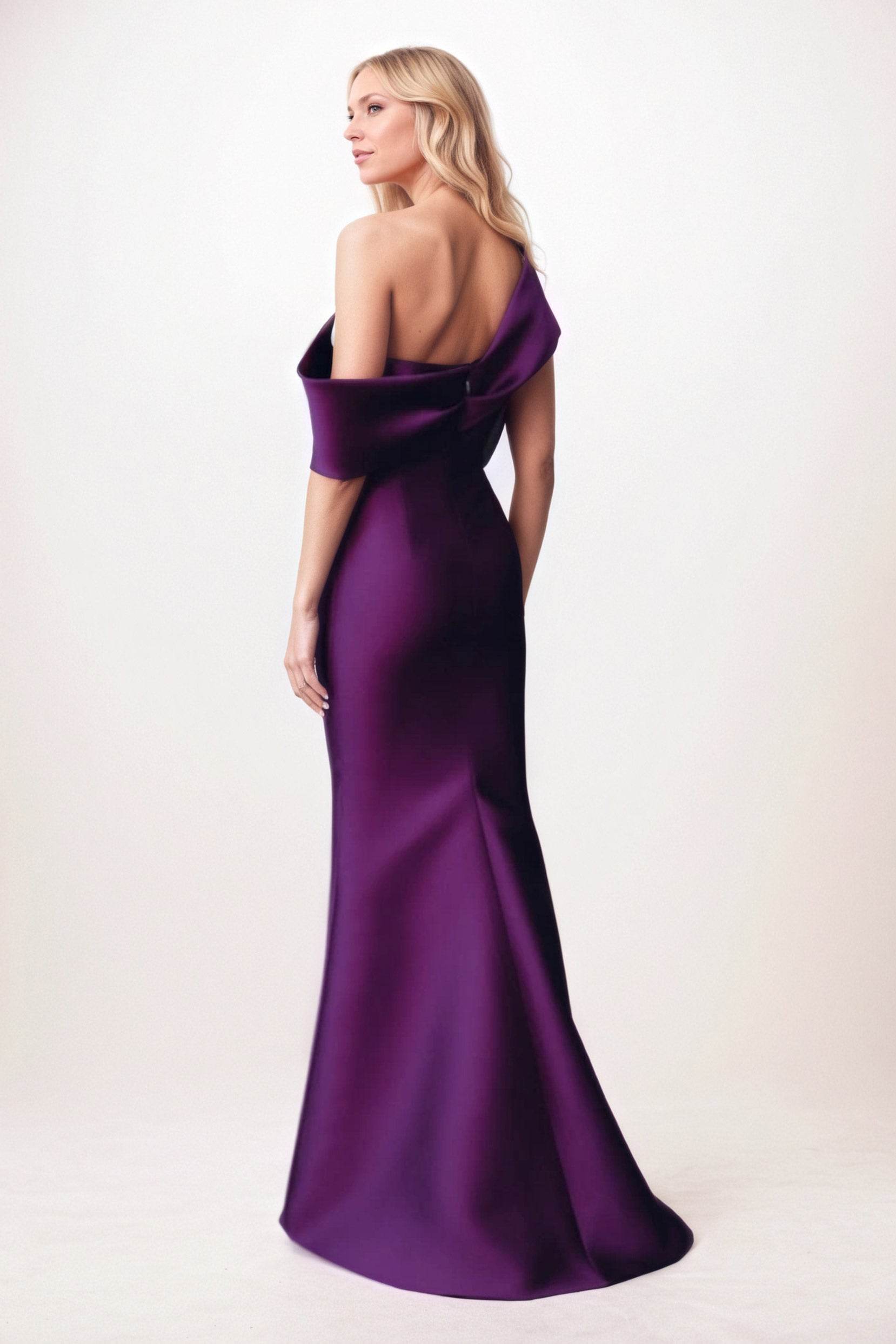 Trumpet-Mermaid Maxi Satin Mother of the Bride Dresses CM0384