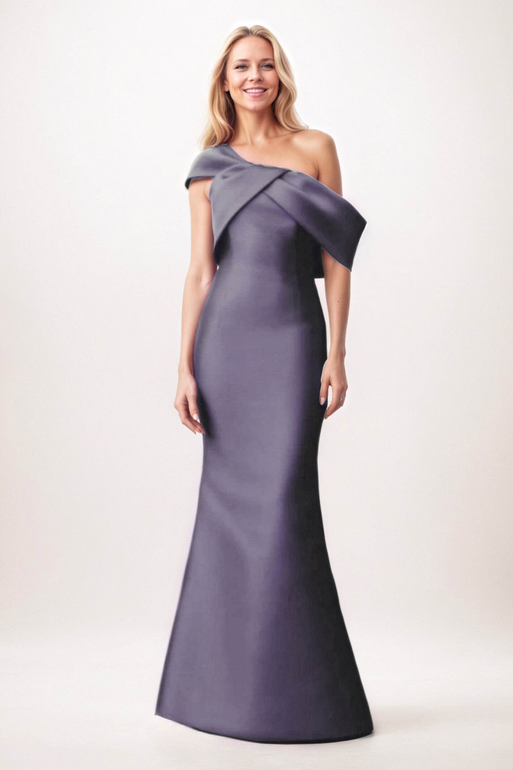 Trumpet-Mermaid Maxi Satin Mother of the Bride Dresses CM0384