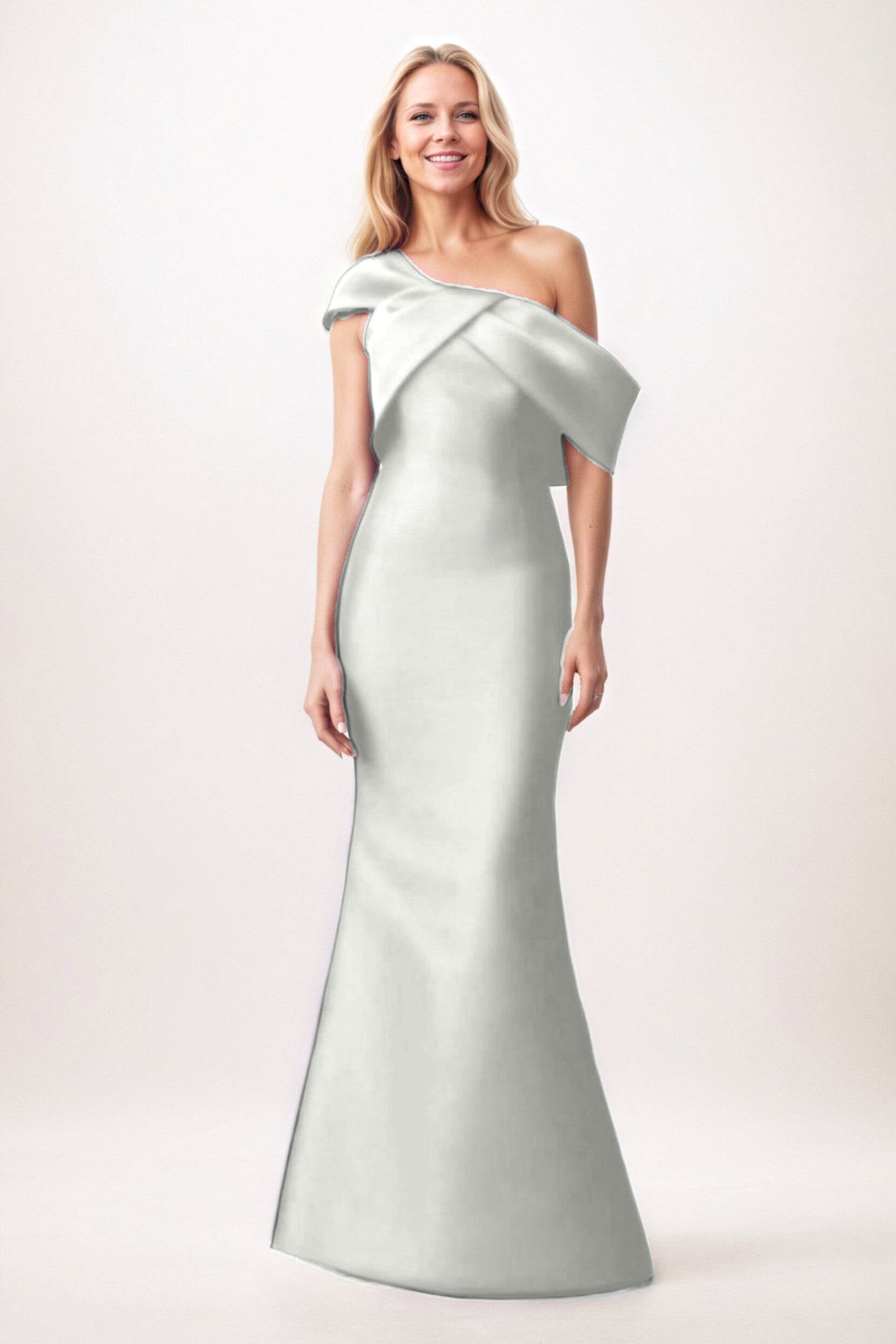Trumpet-Mermaid Maxi Satin Mother of the Bride Dresses CM0384