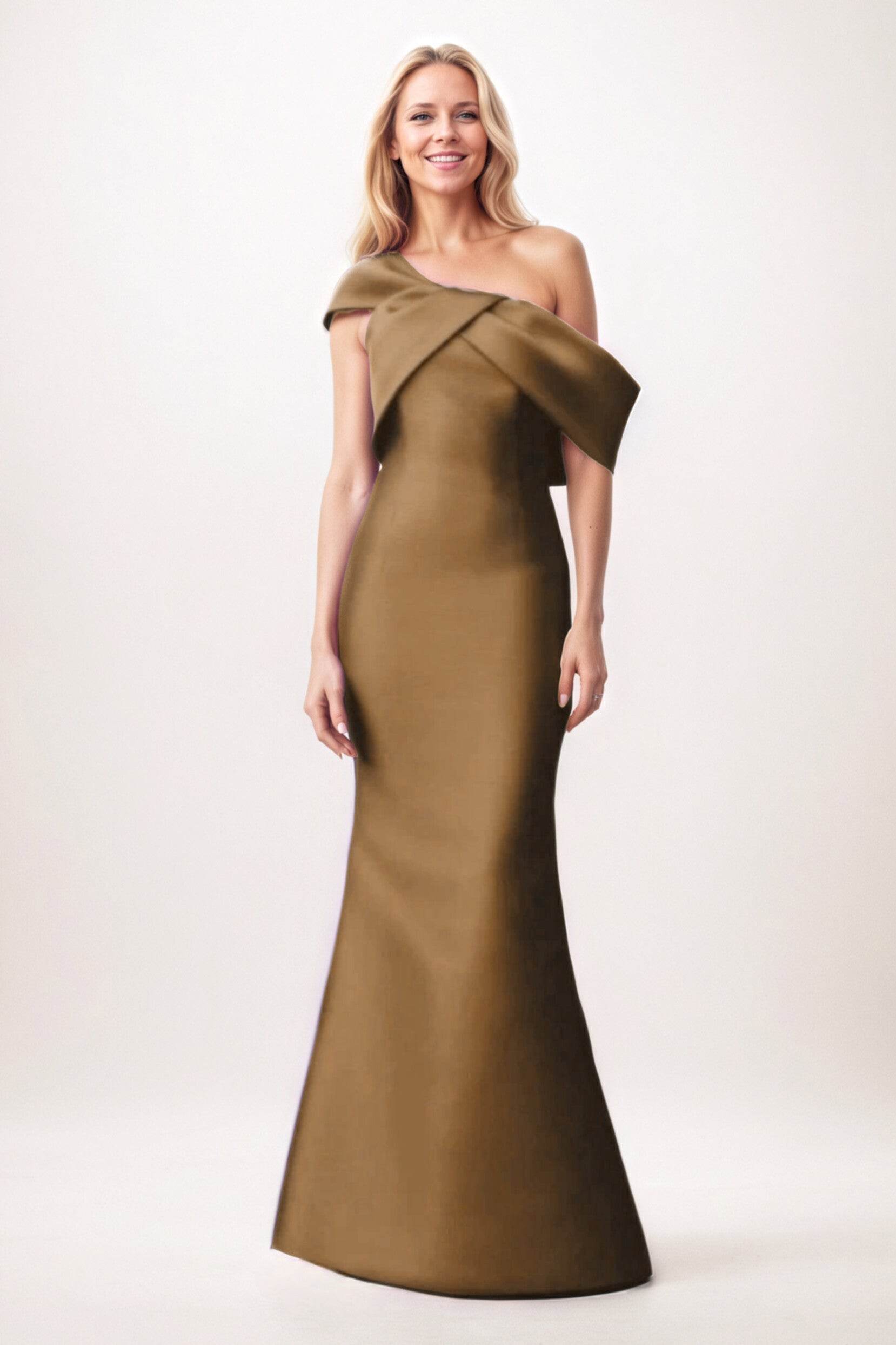 Trumpet-Mermaid Maxi Satin Mother of the Bride Dresses CM0384