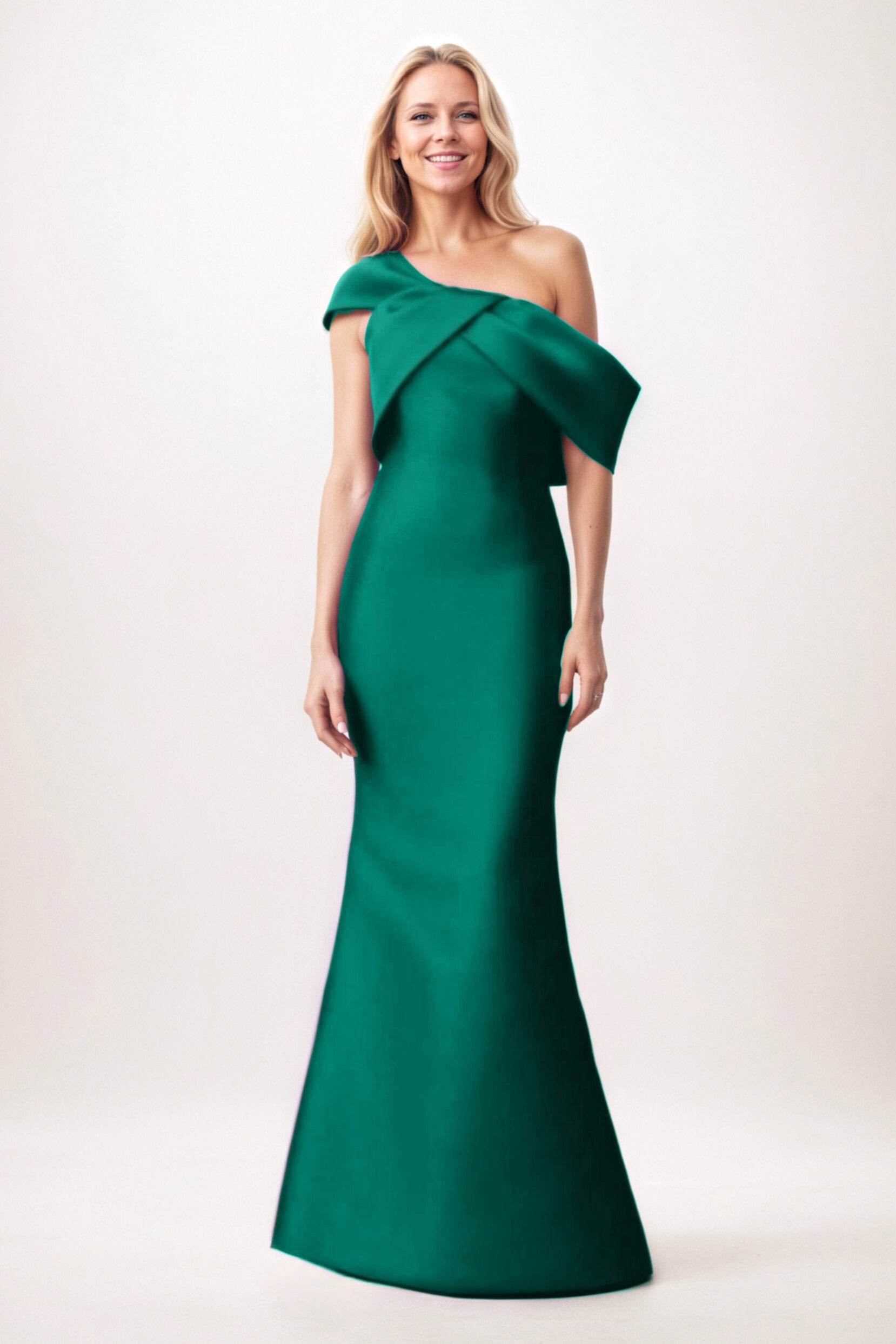 Trumpet-Mermaid Maxi Satin Mother of the Bride Dresses CM0384