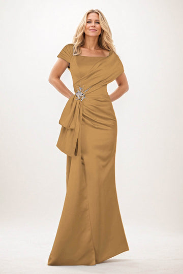 Trumpet-Mermaid Maxi Satin Mother of the Bride Dresses CM0385