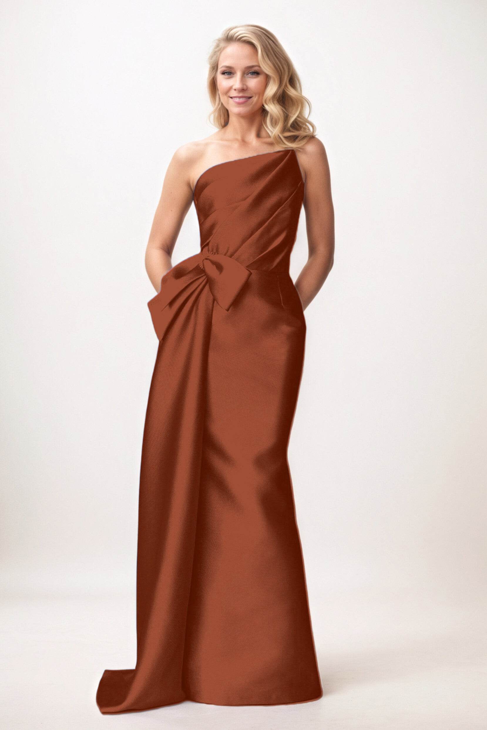 Trumpet-Mermaid Maxi Mikado Mother of the Bride Dresses CM0386