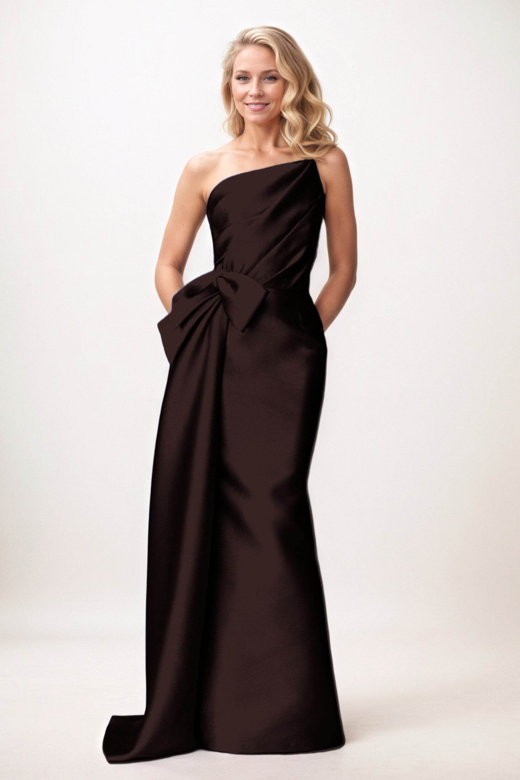 Trumpet-Mermaid Maxi Mikado Mother of the Bride Dresses CM0386