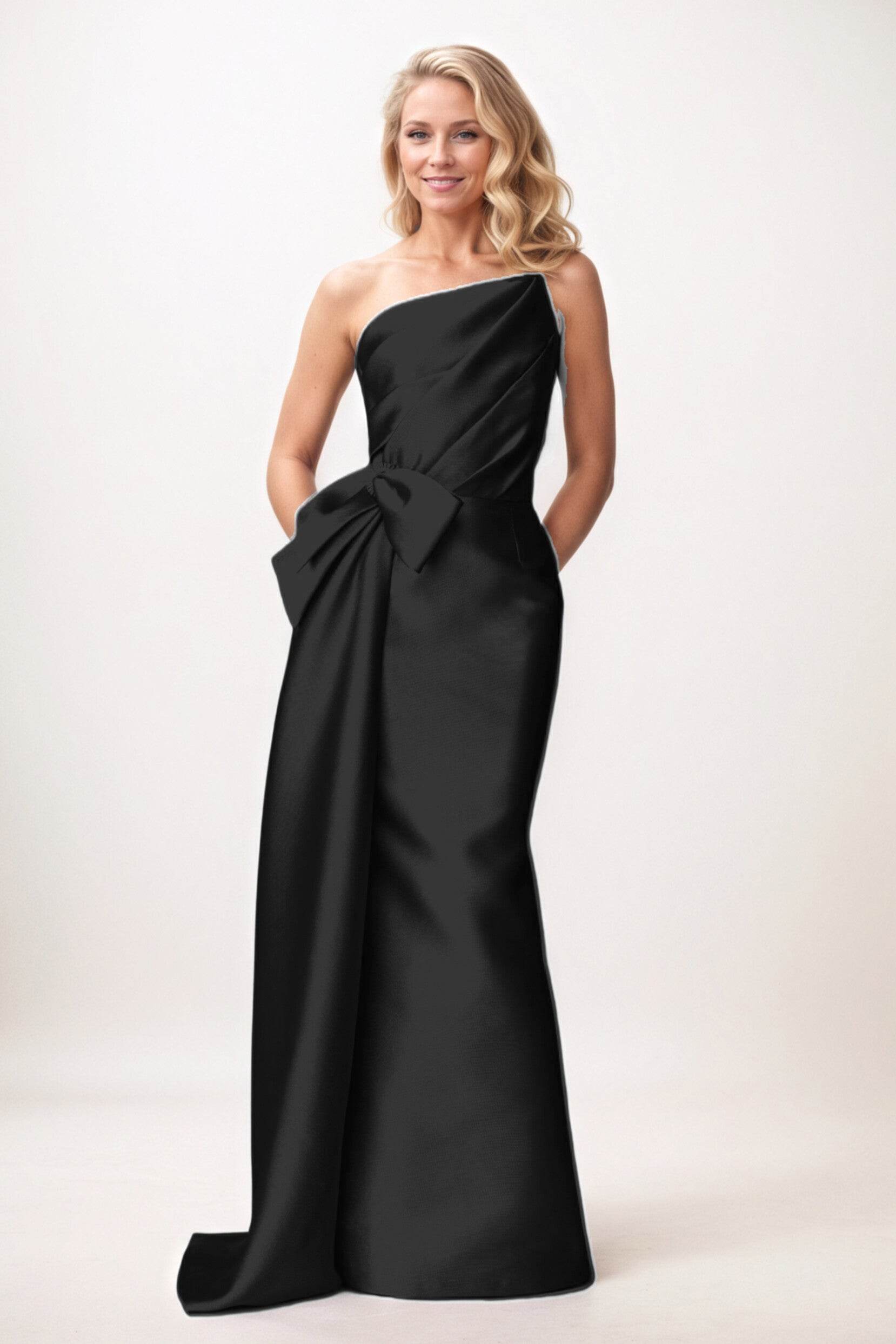 Trumpet-Mermaid Maxi Mikado Mother of the Bride Dresses CM0386