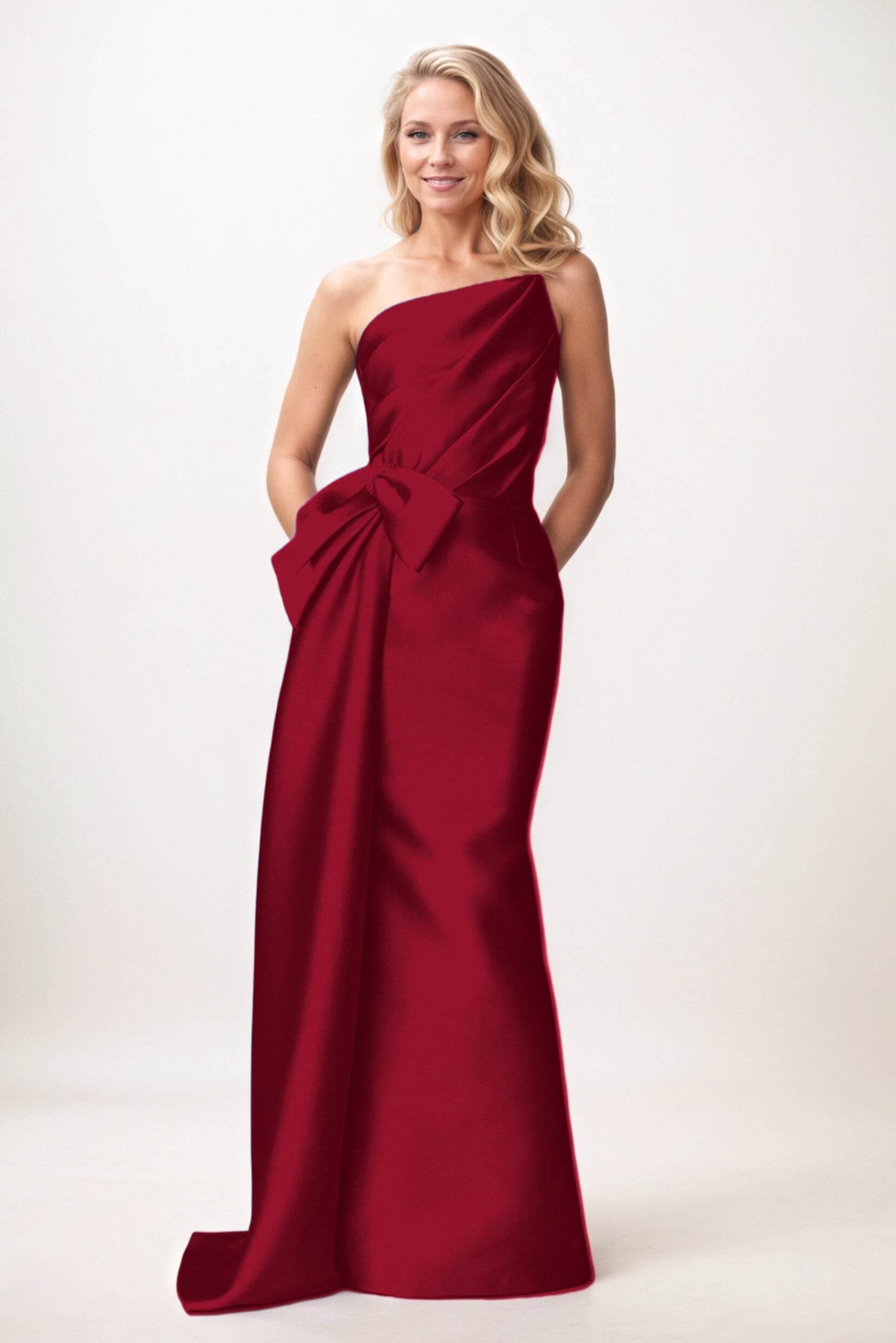 Trumpet-Mermaid Maxi Mikado Mother of the Bride Dresses CM0386