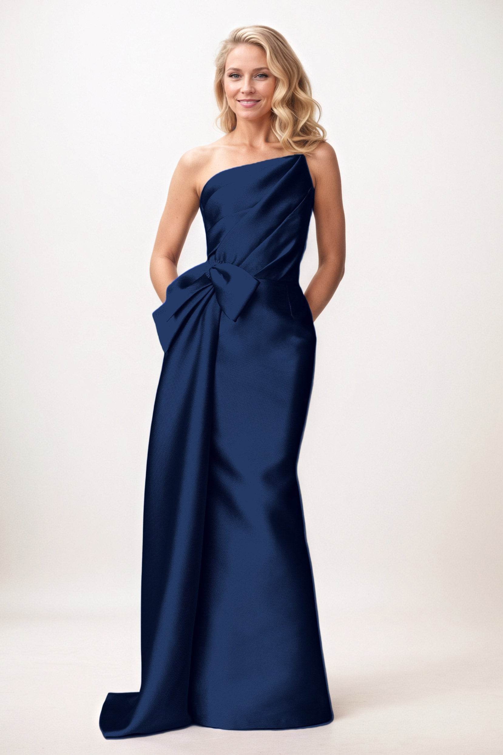 Trumpet-Mermaid Maxi Mikado Mother of the Bride Dresses CM0386