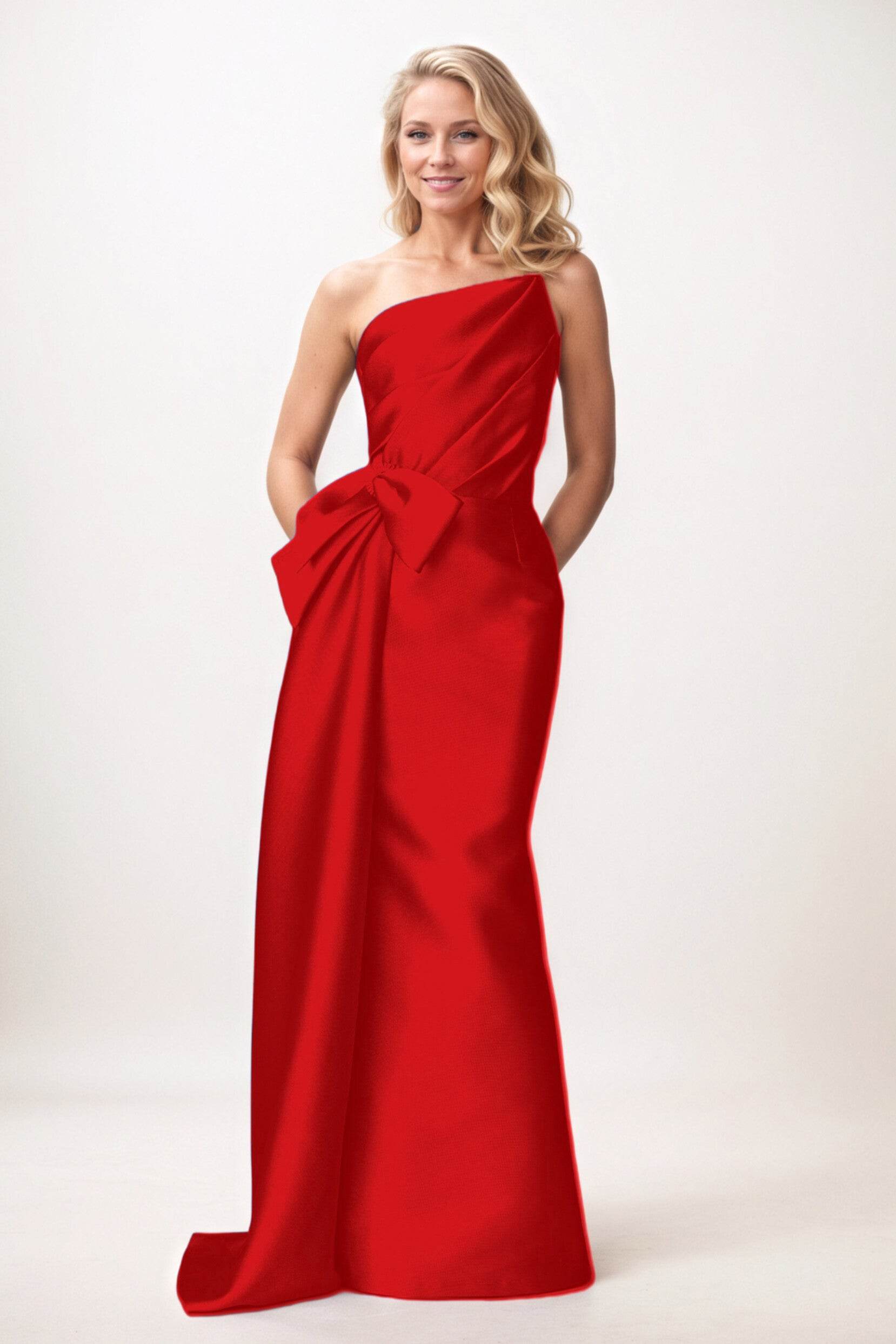 Trumpet-Mermaid Maxi Mikado Mother of the Bride Dresses CM0386