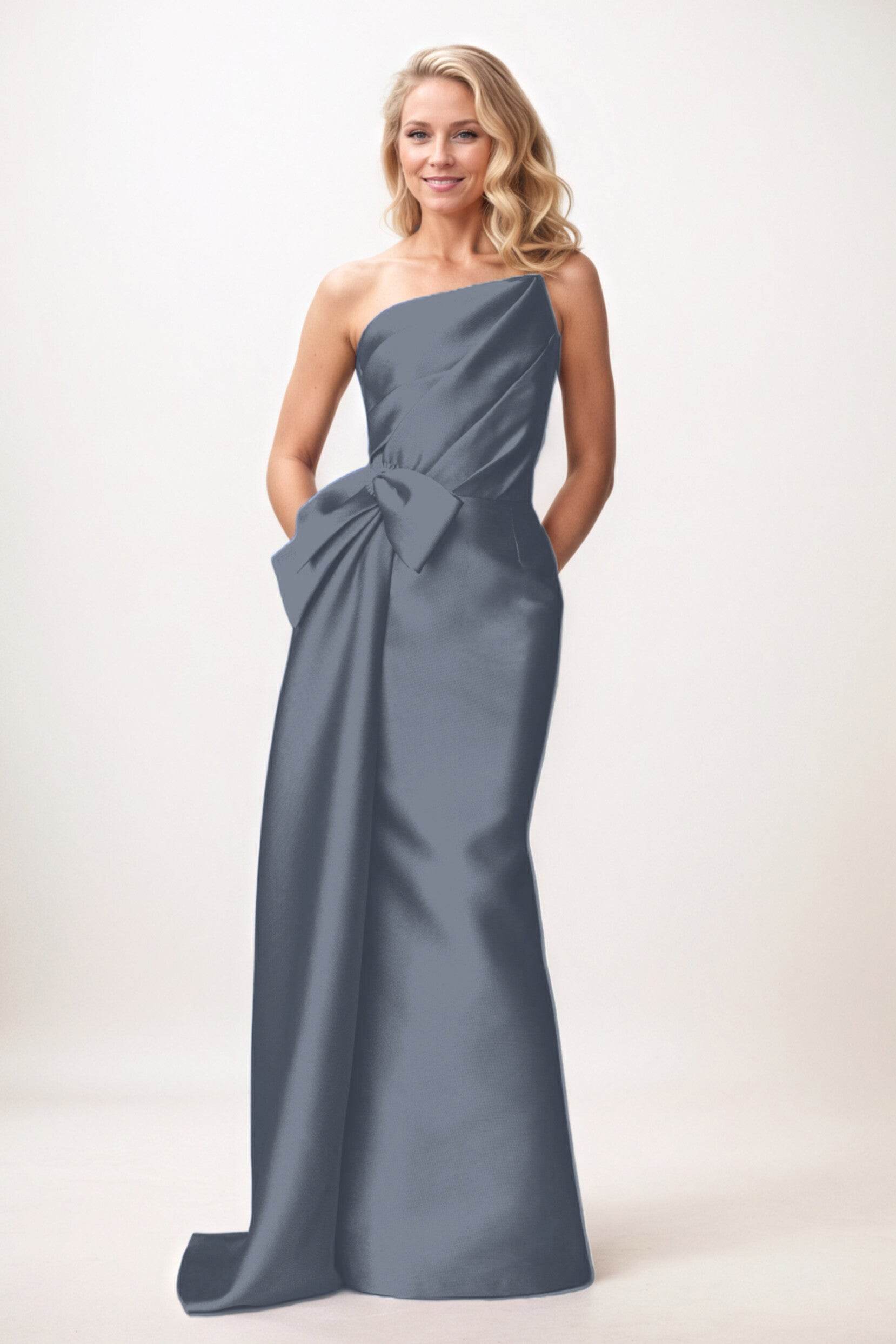 Trumpet-Mermaid Maxi Mikado Mother of the Bride Dresses CM0386