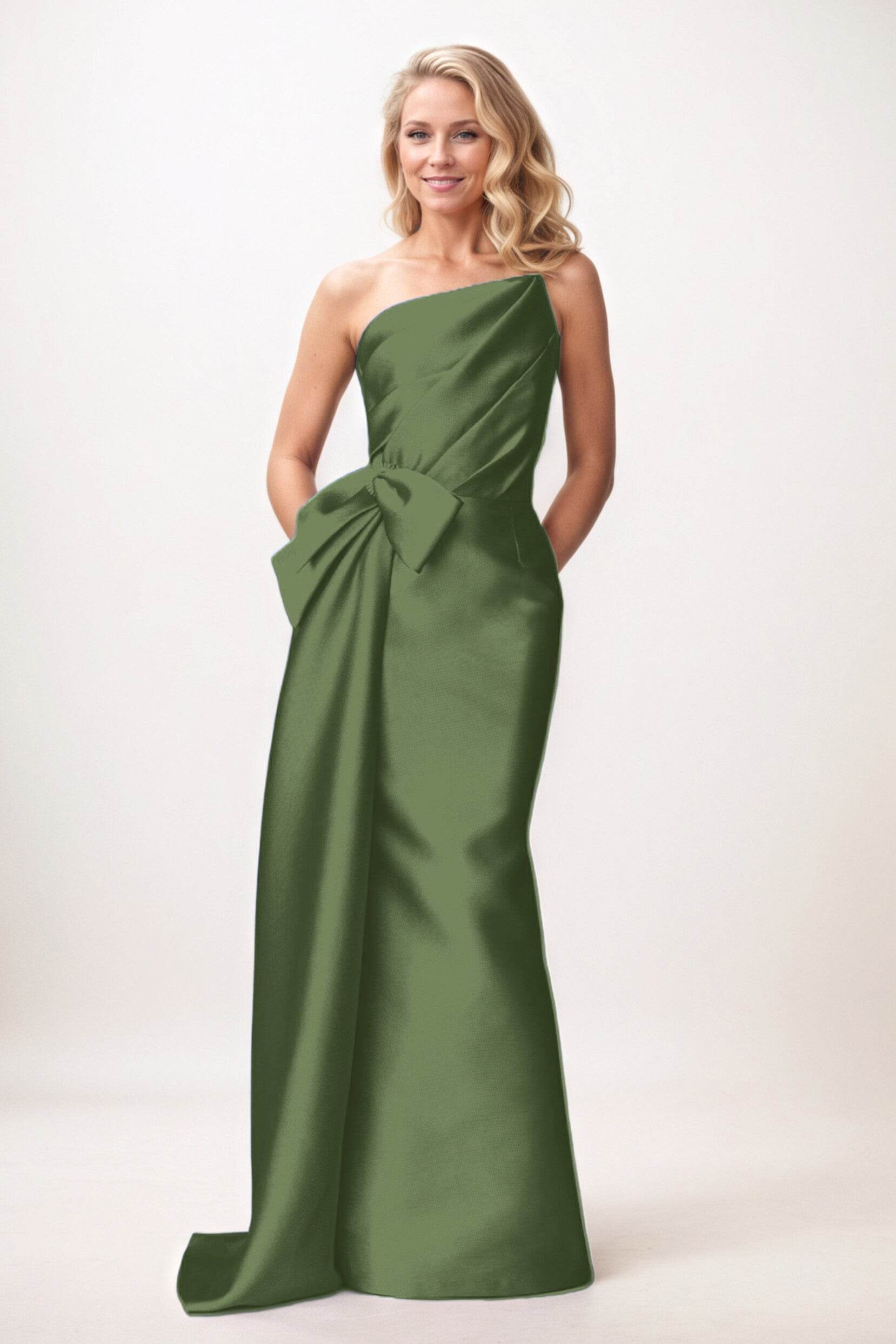 Trumpet-Mermaid Maxi Mikado Mother of the Bride Dresses CM0386
