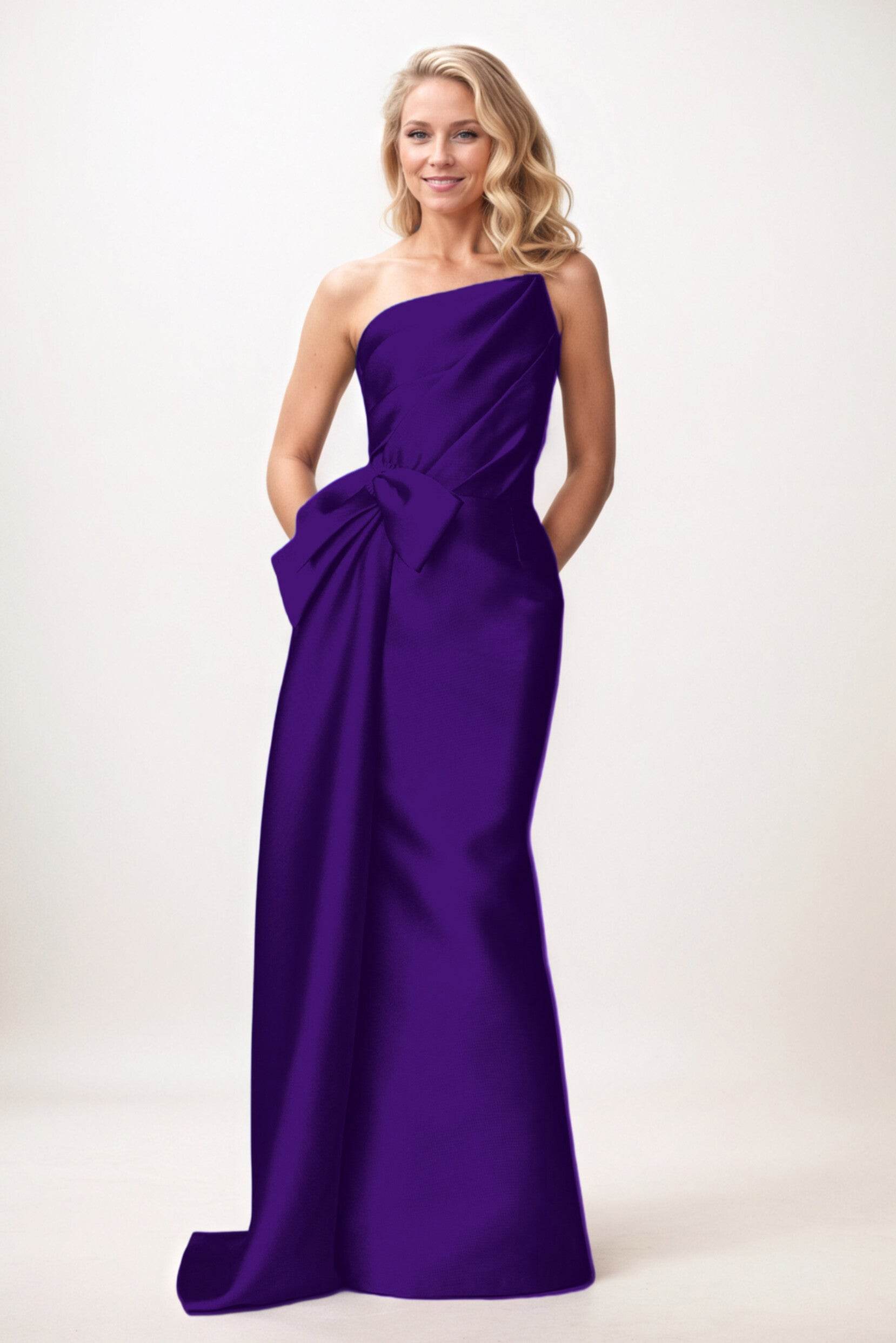Trumpet-Mermaid Maxi Mikado Mother of the Bride Dresses CM0386