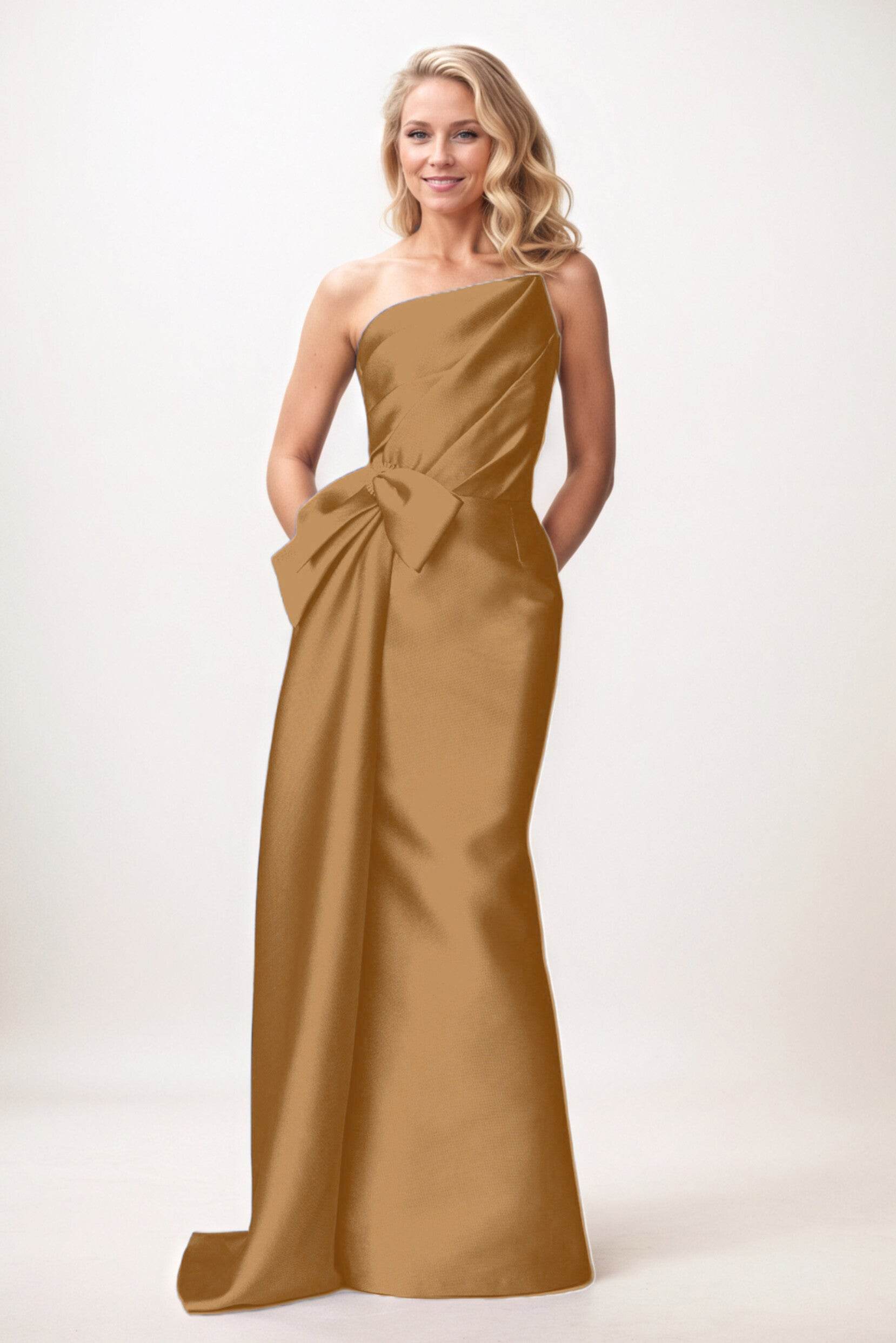 Trumpet-Mermaid Maxi Mikado Mother of the Bride Dresses CM0386