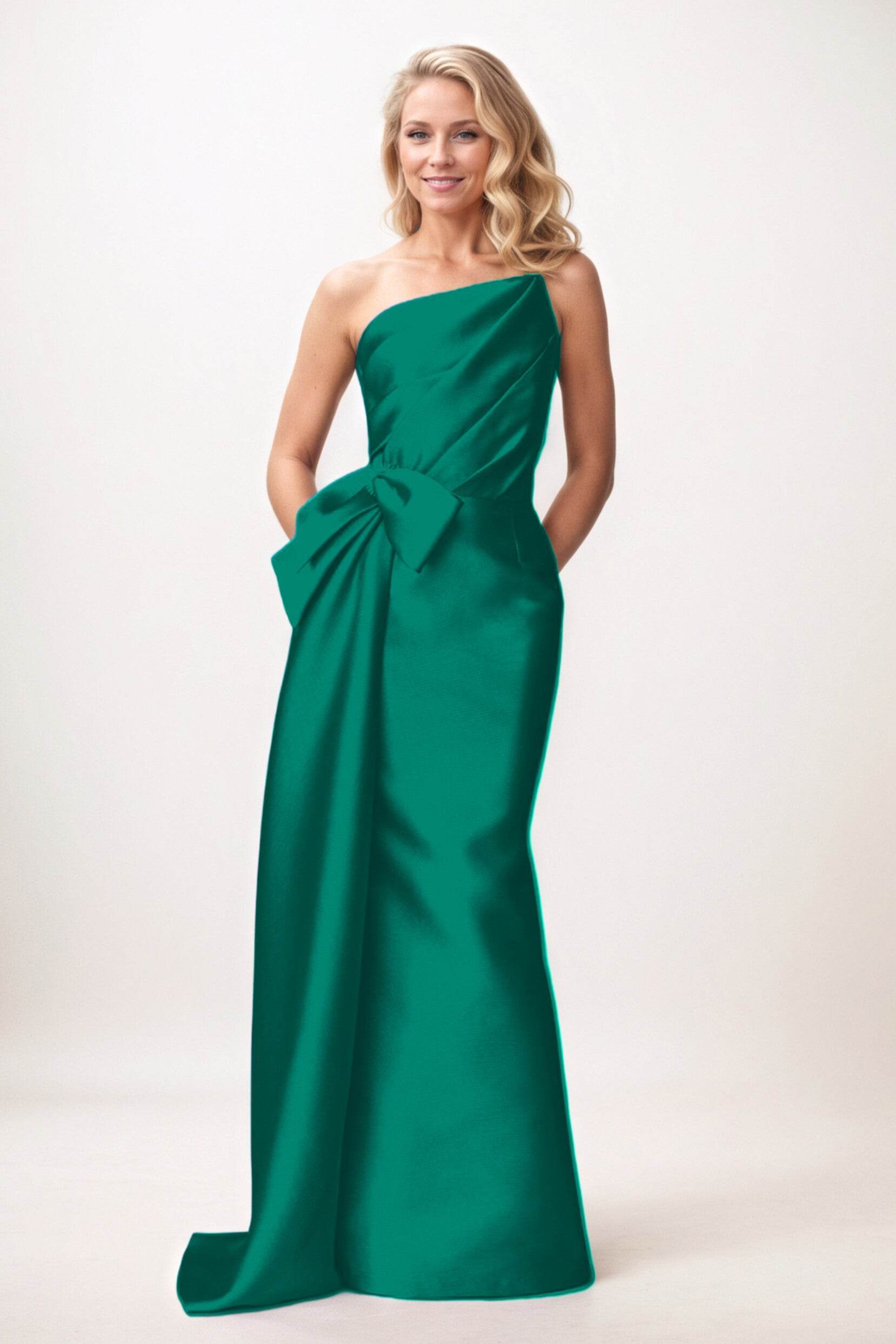 Trumpet-Mermaid Maxi Mikado Mother of the Bride Dresses CM0386