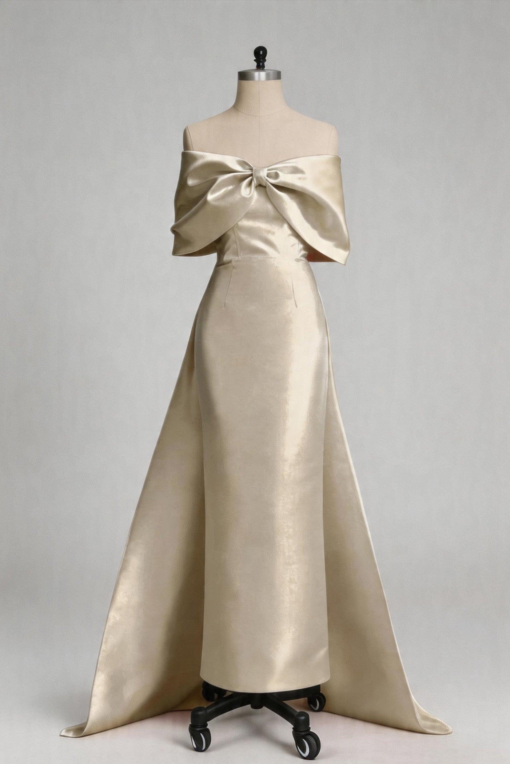 Trumpet-Mermaid Maxi Mikado Mother of the Bride Dresses CM0387