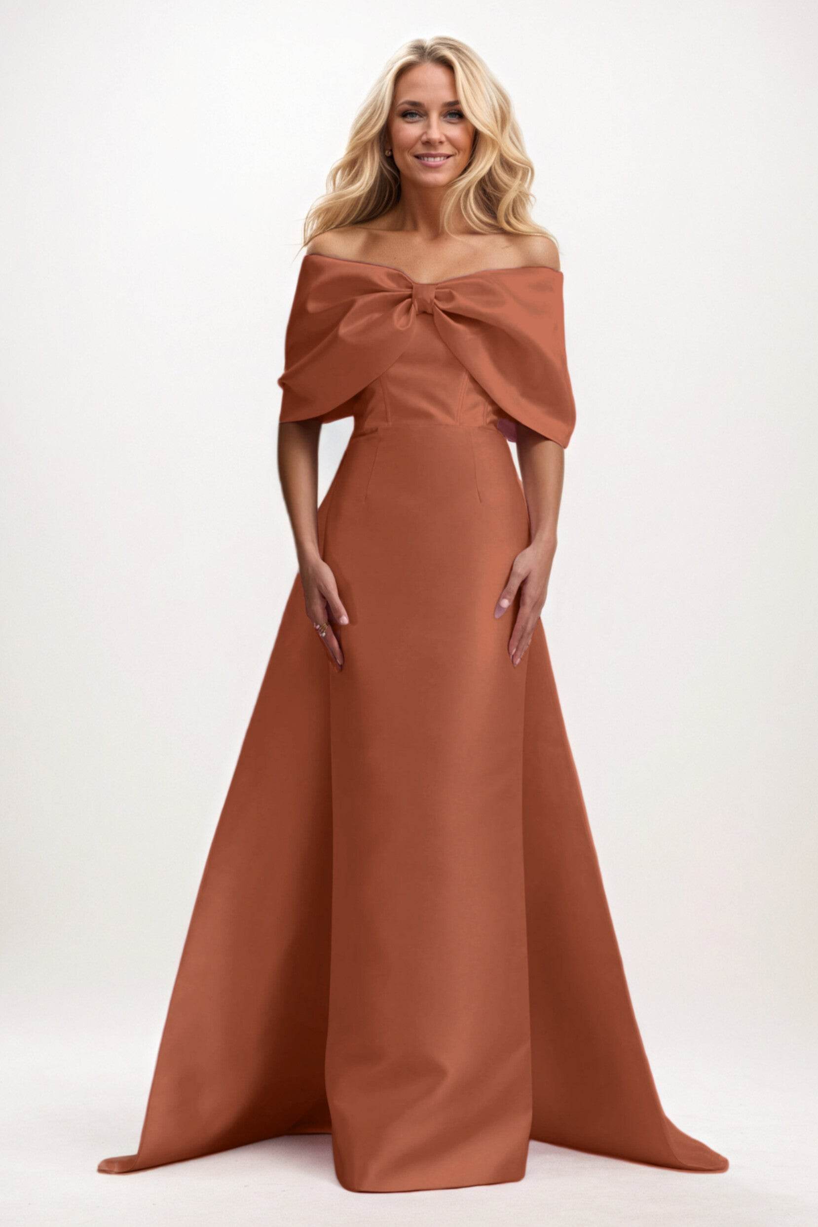 Trumpet-Mermaid Maxi Mikado Mother of the Bride Dresses CM0387