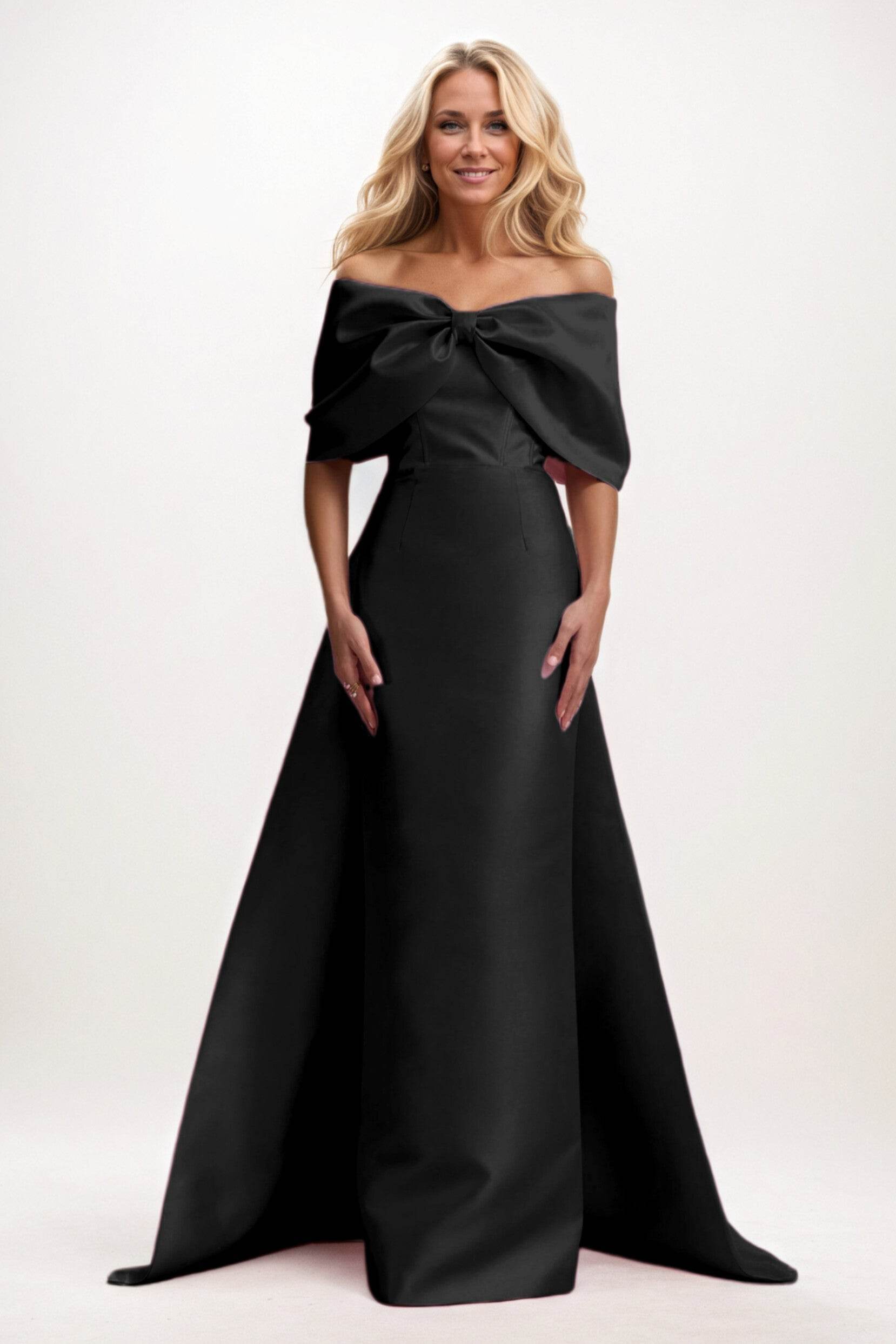 Trumpet-Mermaid Maxi Mikado Mother of the Bride Dresses CM0387