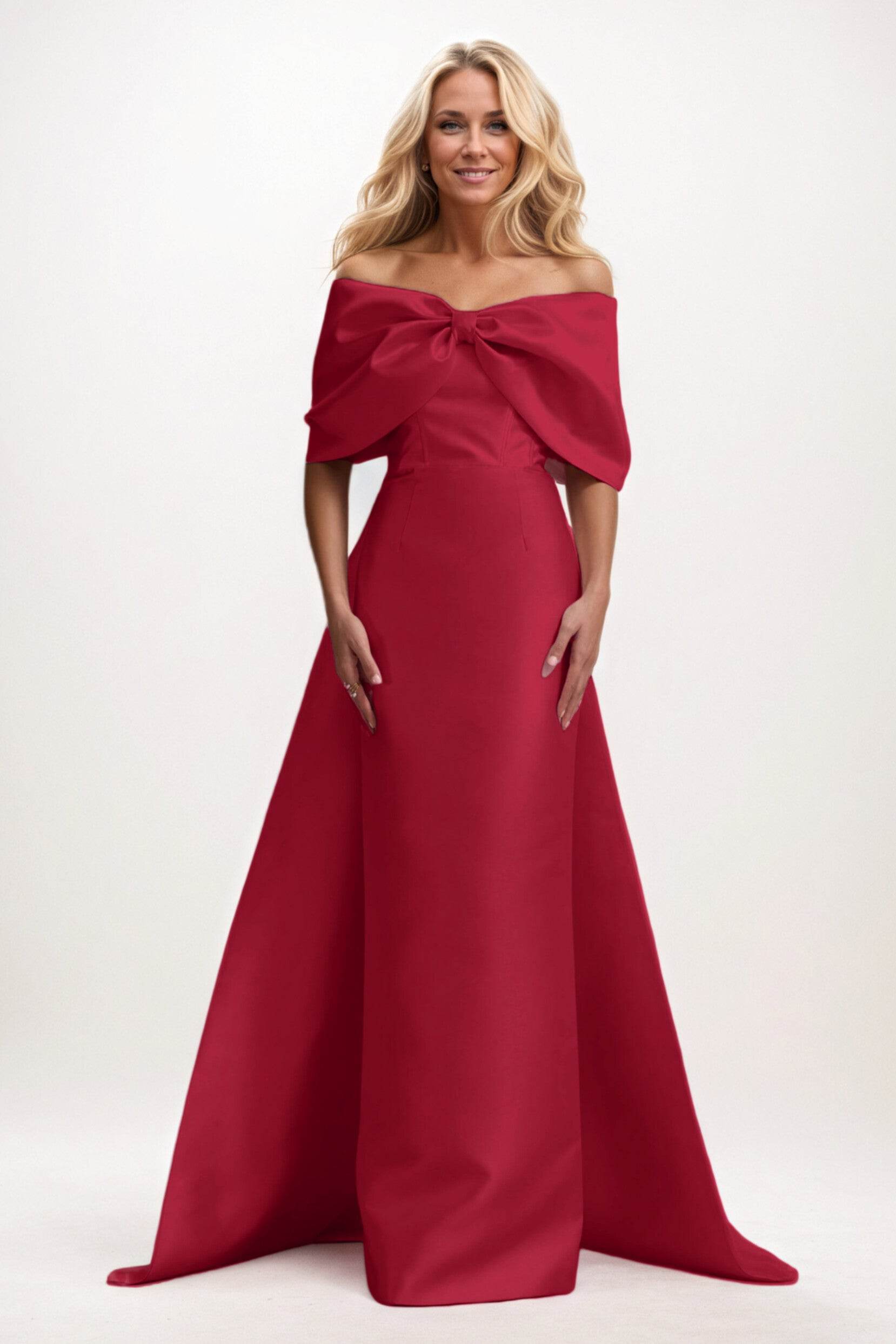 Trumpet-Mermaid Maxi Mikado Mother of the Bride Dresses CM0387