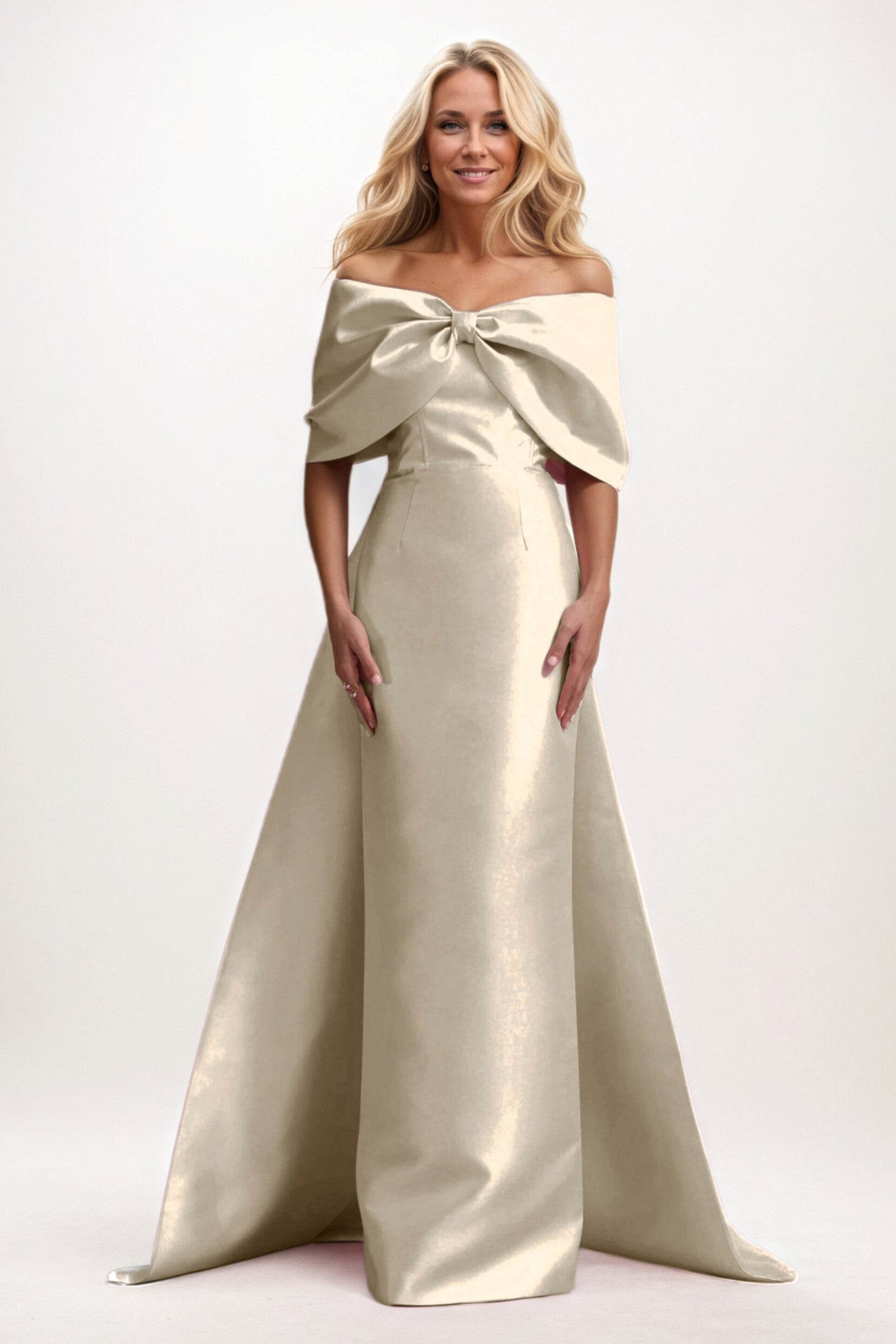 Trumpet-Mermaid Maxi Mikado Mother of the Bride Dresses CM0387