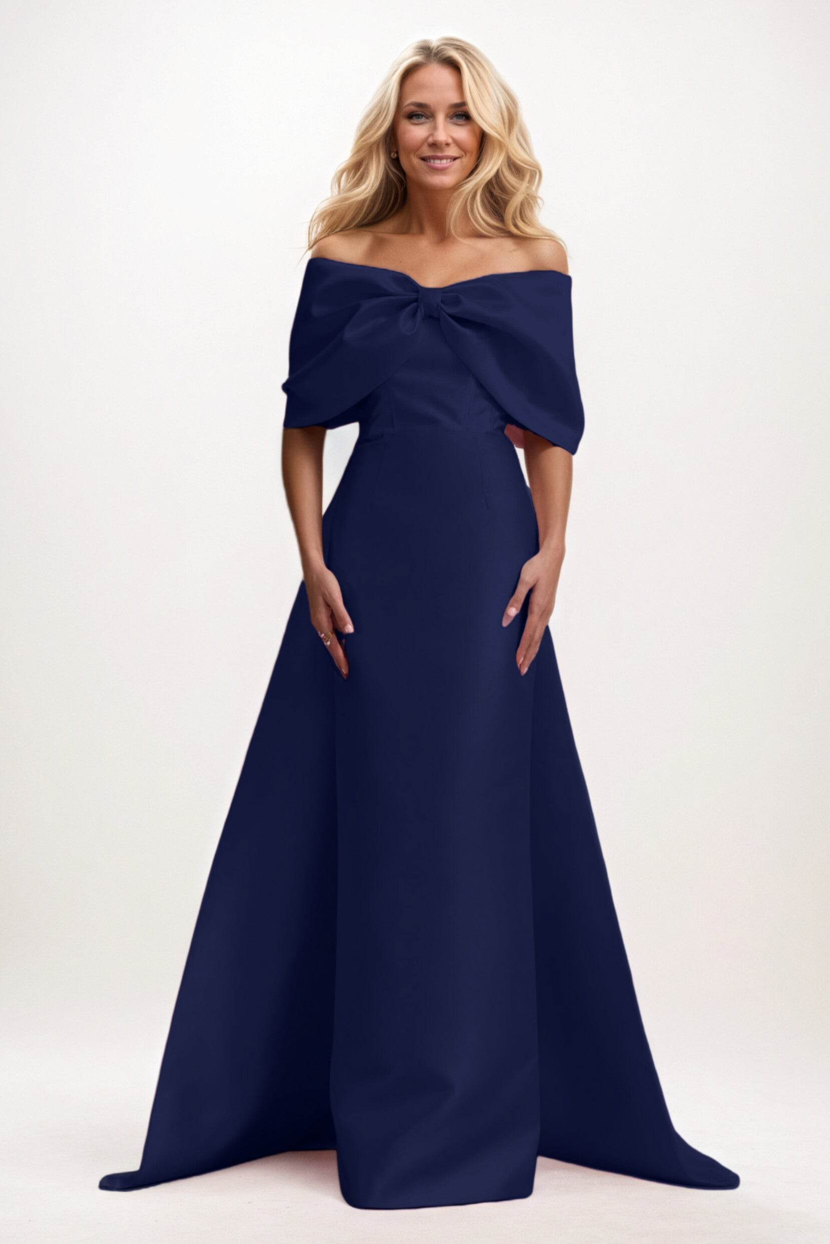 Trumpet-Mermaid Maxi Mikado Mother of the Bride Dresses CM0387