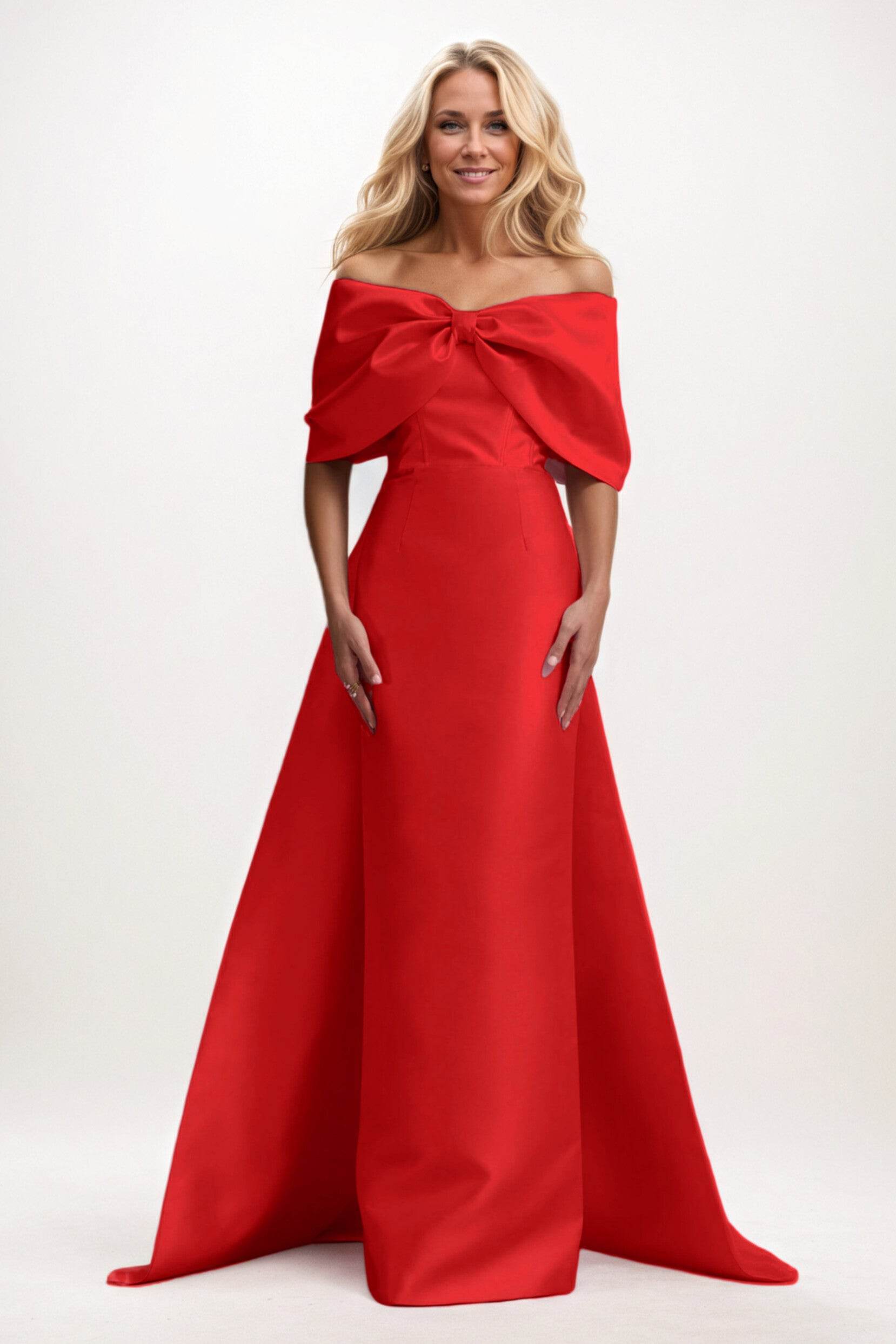 Trumpet-Mermaid Maxi Mikado Mother of the Bride Dresses CM0387