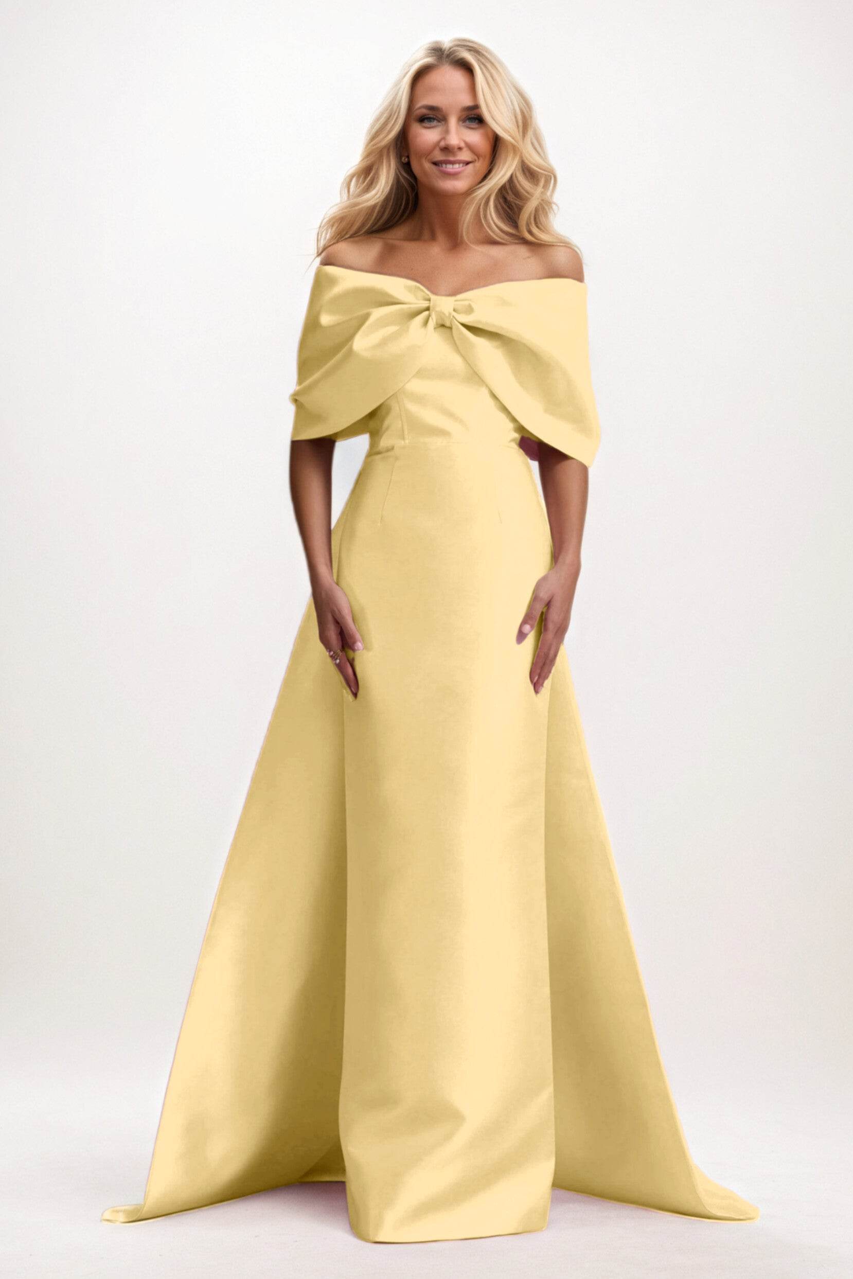Trumpet-Mermaid Maxi Mikado Mother of the Bride Dresses CM0387