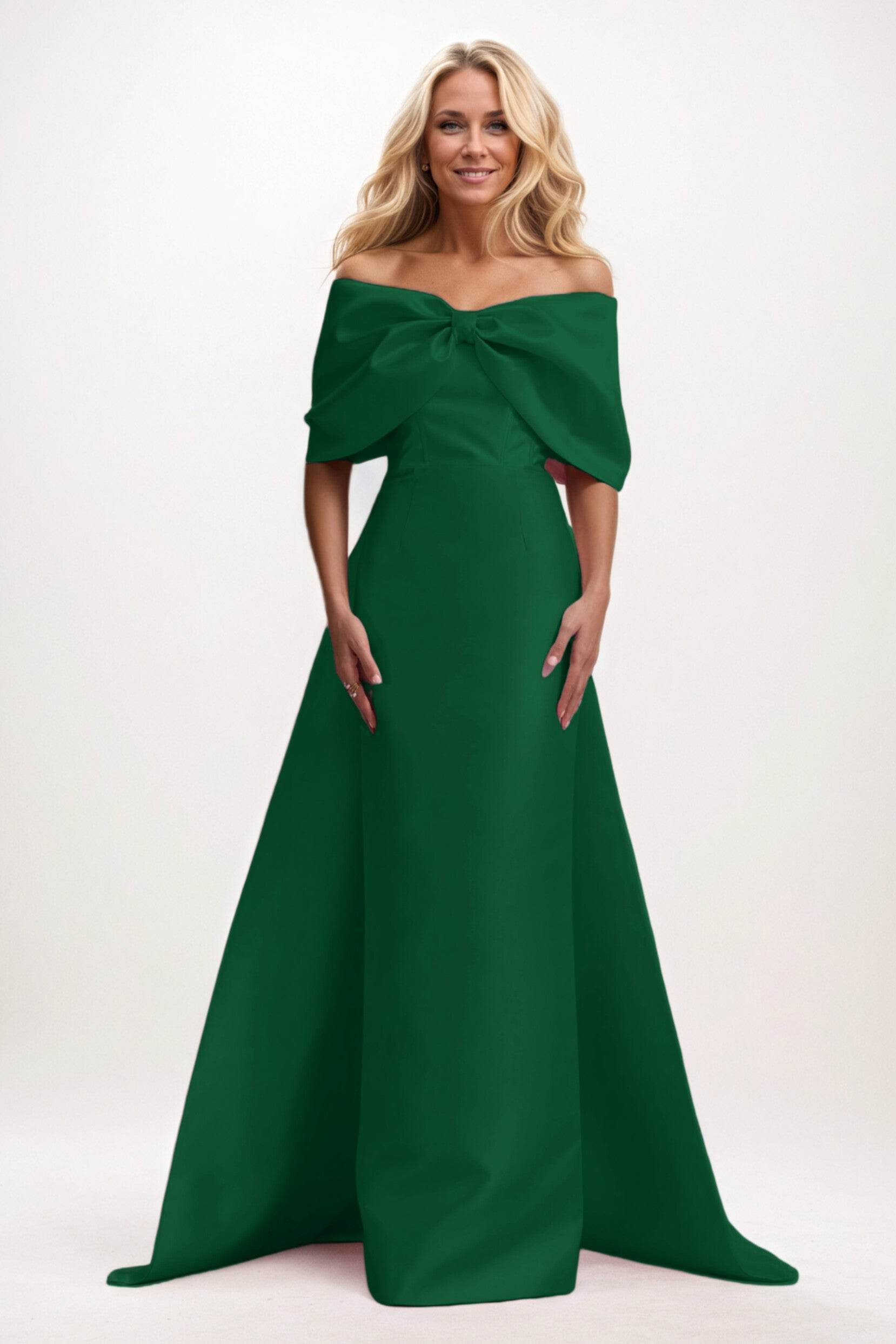 Trumpet-Mermaid Maxi Mikado Mother of the Bride Dresses CM0387
