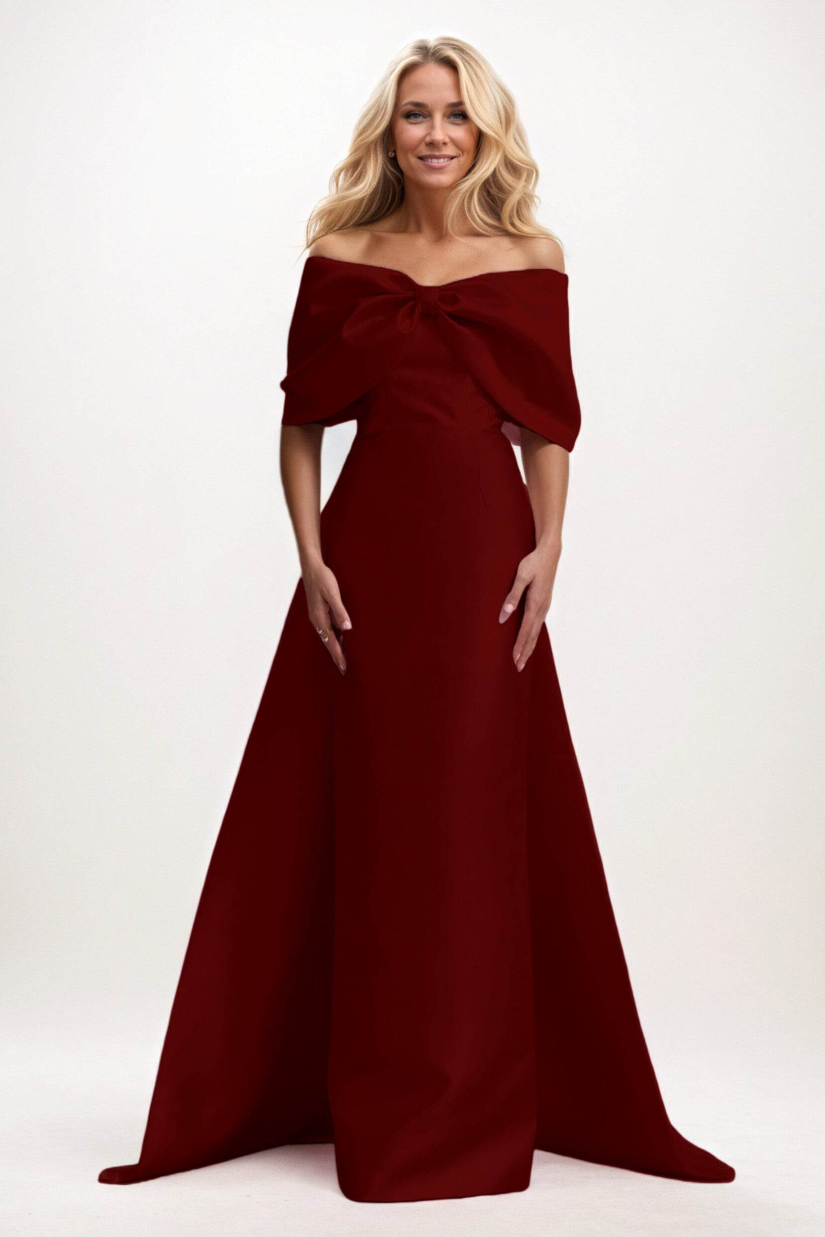 Trumpet-Mermaid Maxi Mikado Mother of the Bride Dresses CM0387