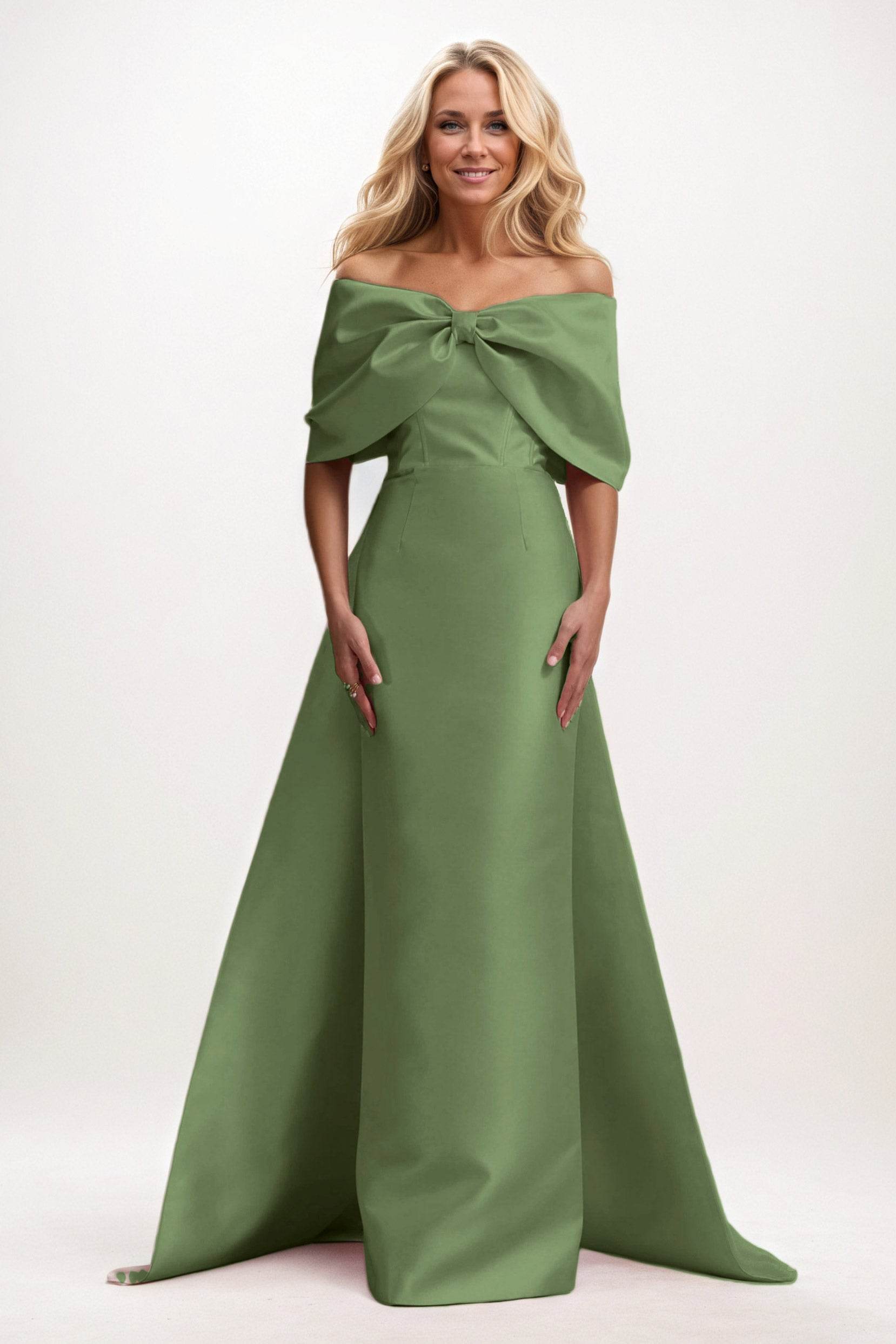 Trumpet-Mermaid Maxi Mikado Mother of the Bride Dresses CM0387