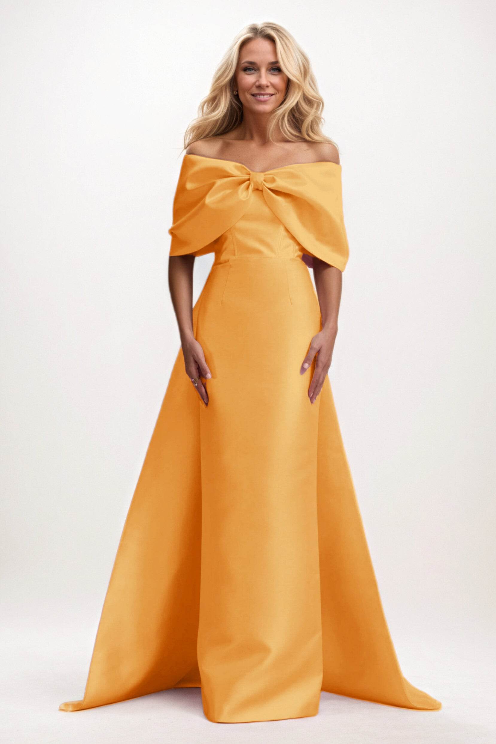 Trumpet-Mermaid Maxi Mikado Mother of the Bride Dresses CM0387