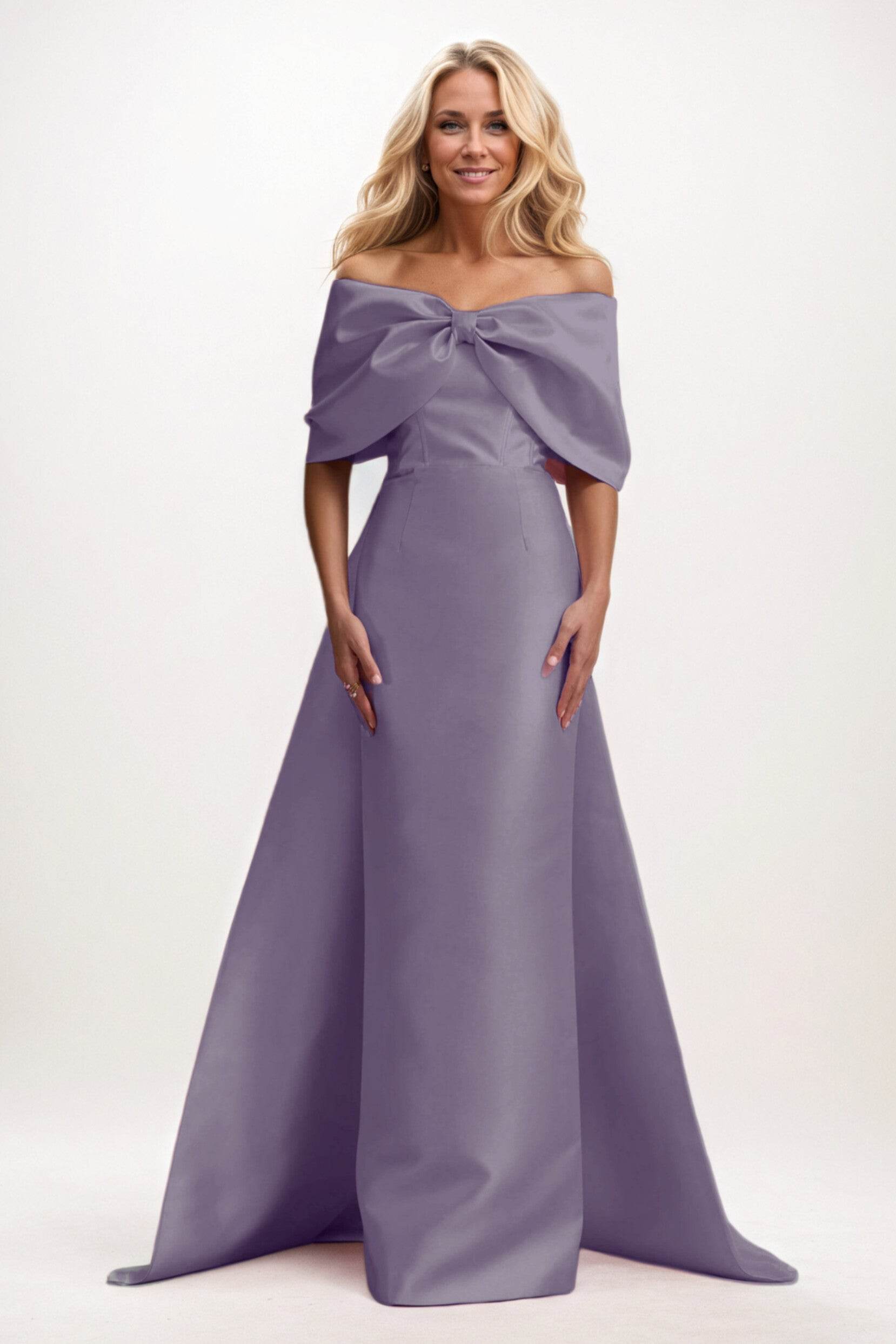 Trumpet-Mermaid Maxi Mikado Mother of the Bride Dresses CM0387