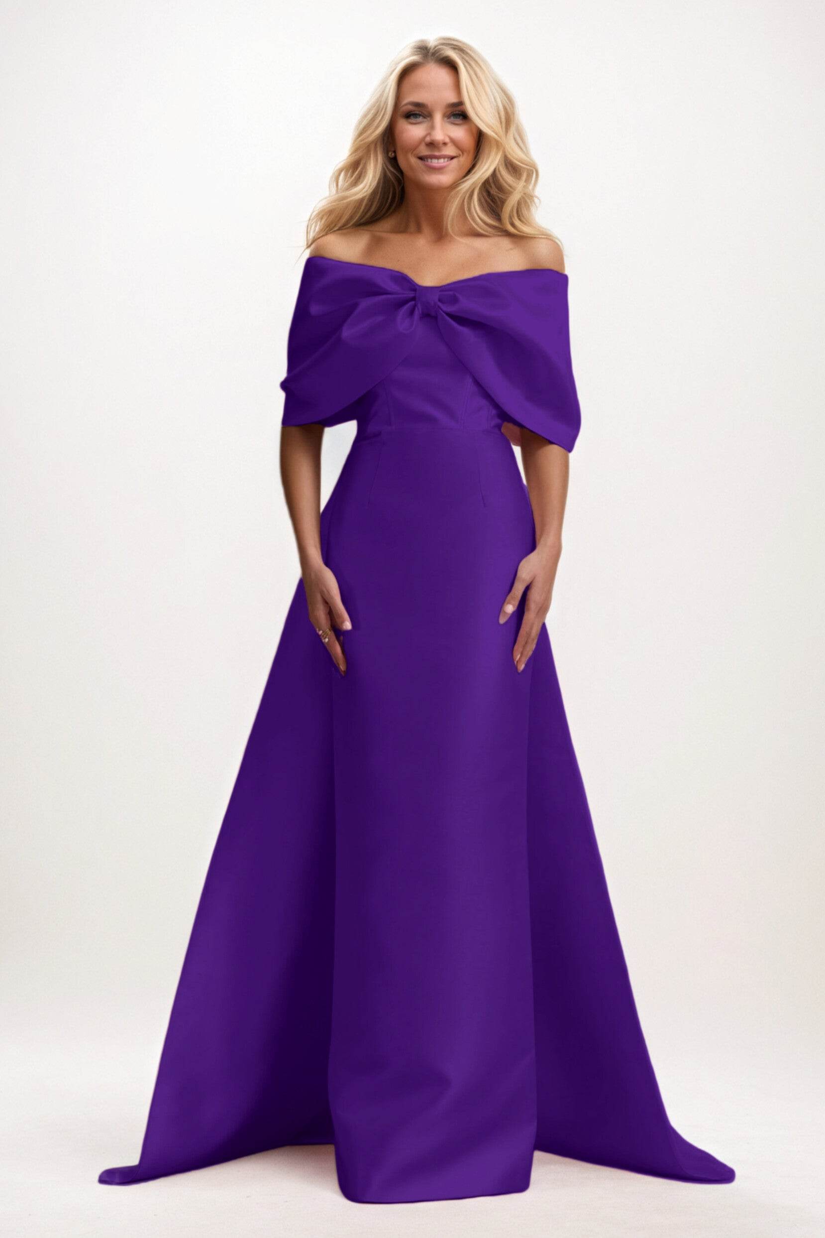 Trumpet-Mermaid Maxi Mikado Mother of the Bride Dresses CM0387