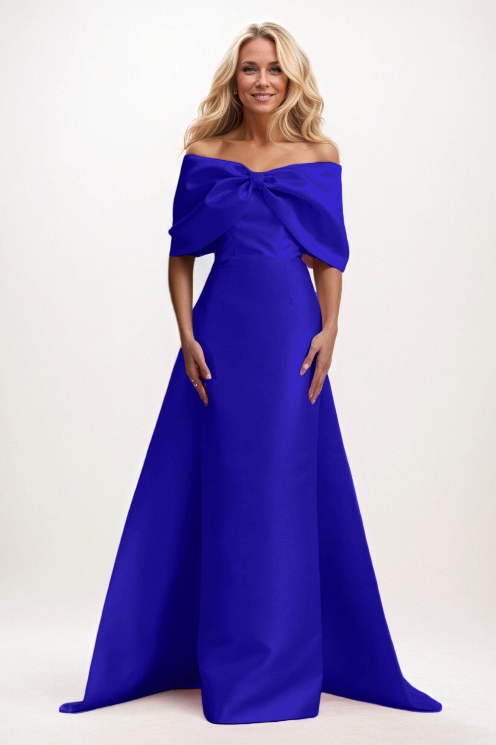 Trumpet-Mermaid Maxi Mikado Mother of the Bride Dresses CM0387