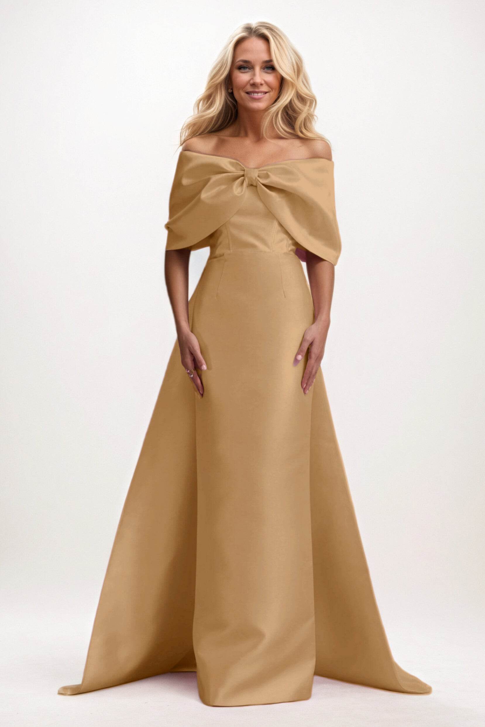Trumpet-Mermaid Maxi Mikado Mother of the Bride Dresses CM0387