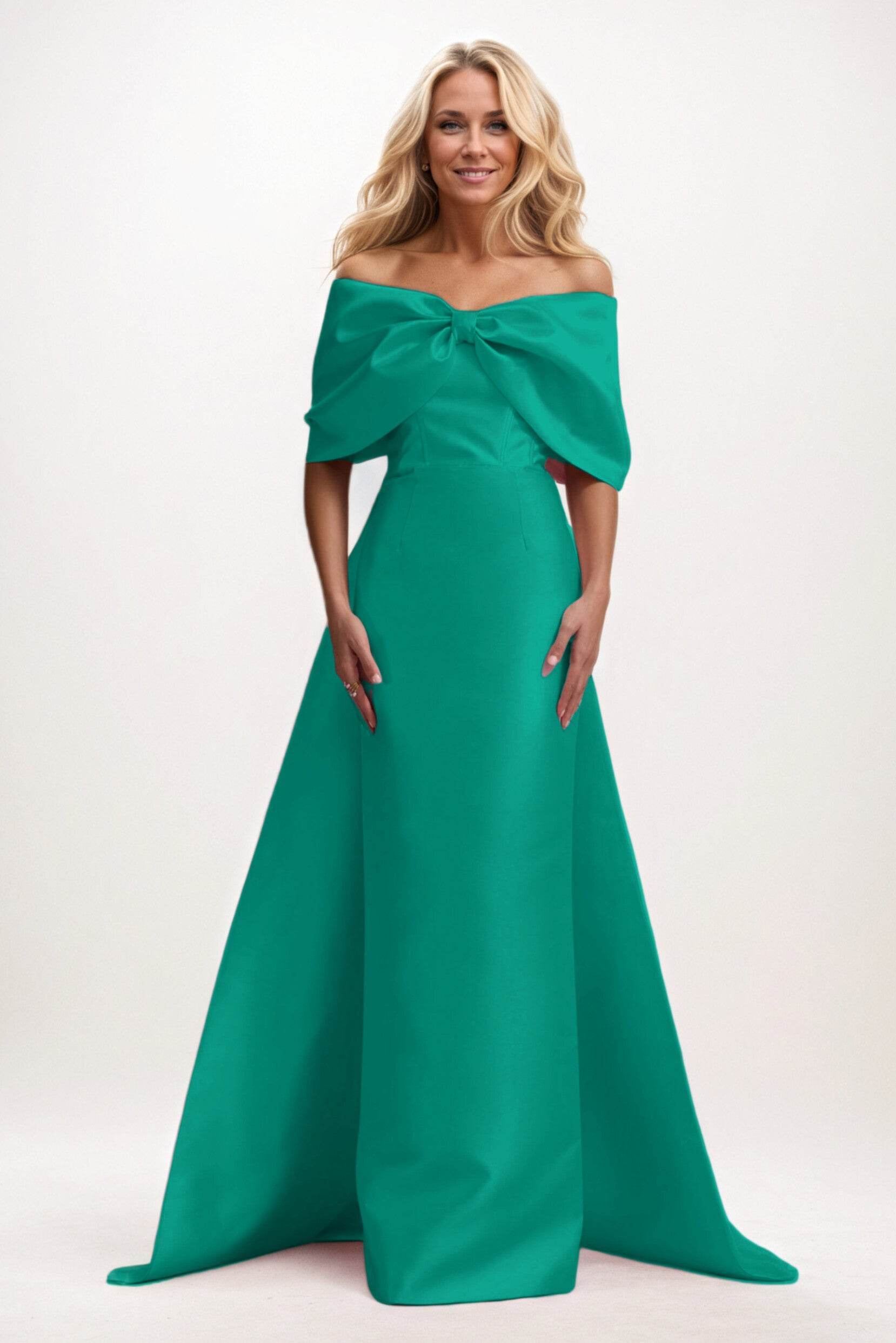 Trumpet-Mermaid Maxi Mikado Mother of the Bride Dresses CM0387