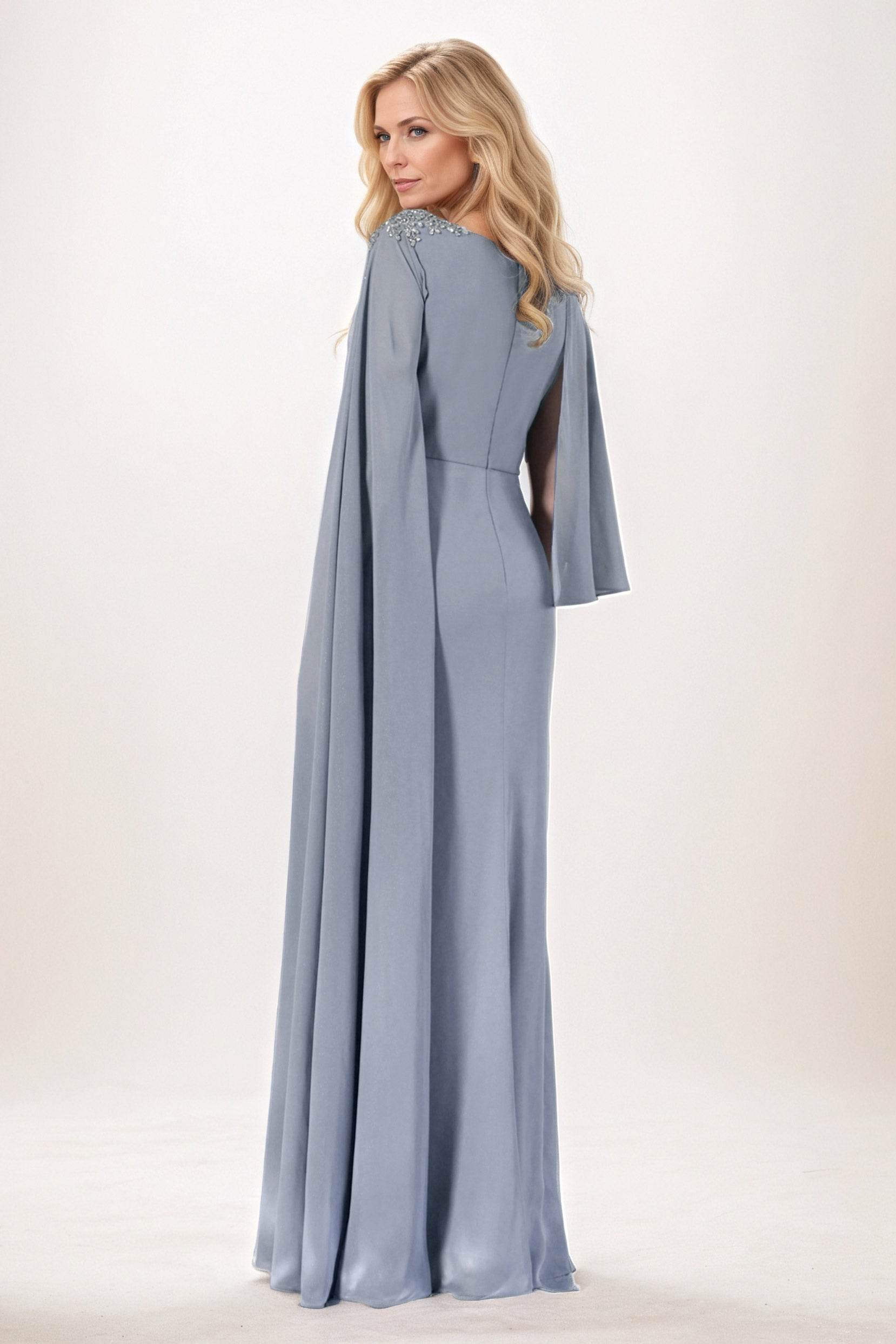 Sheath-Column Maxi Chiffon Mother of the Bride Dresses CM0388
