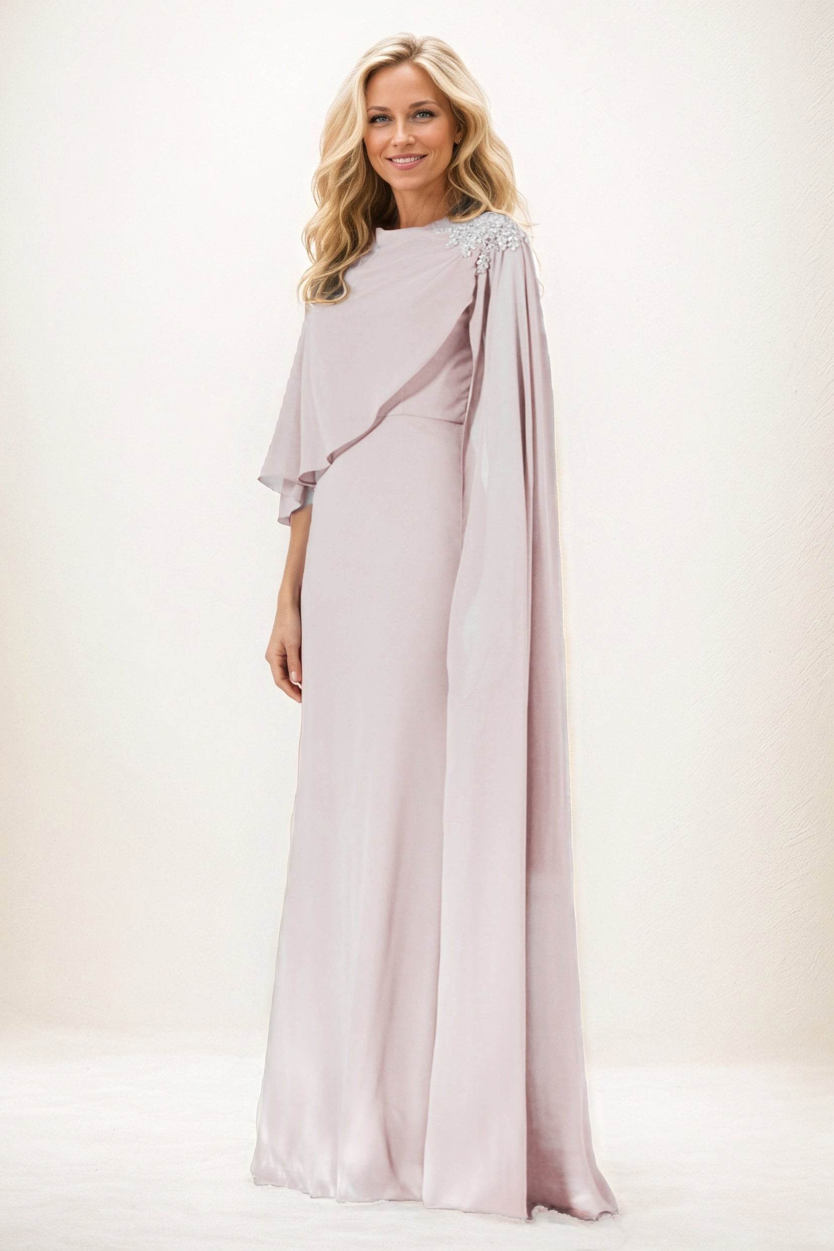 Sheath-Column Maxi Chiffon Mother of the Bride Dresses CM0388