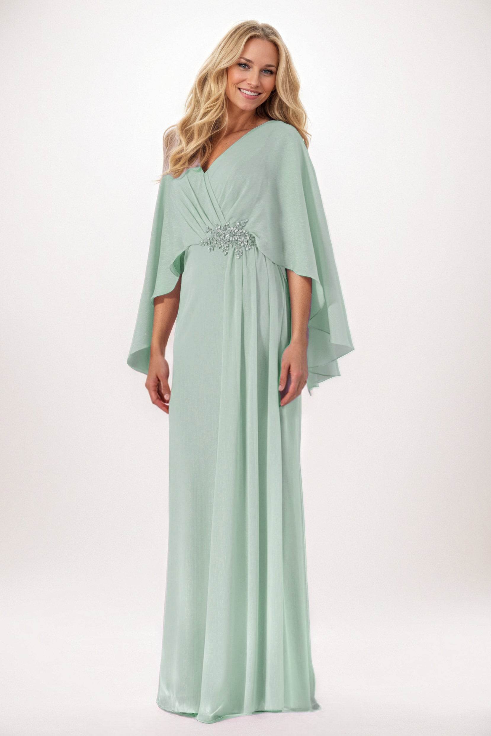 Sheath-Column Maxi Chiffon Mother of the Bride Dresses CM0389