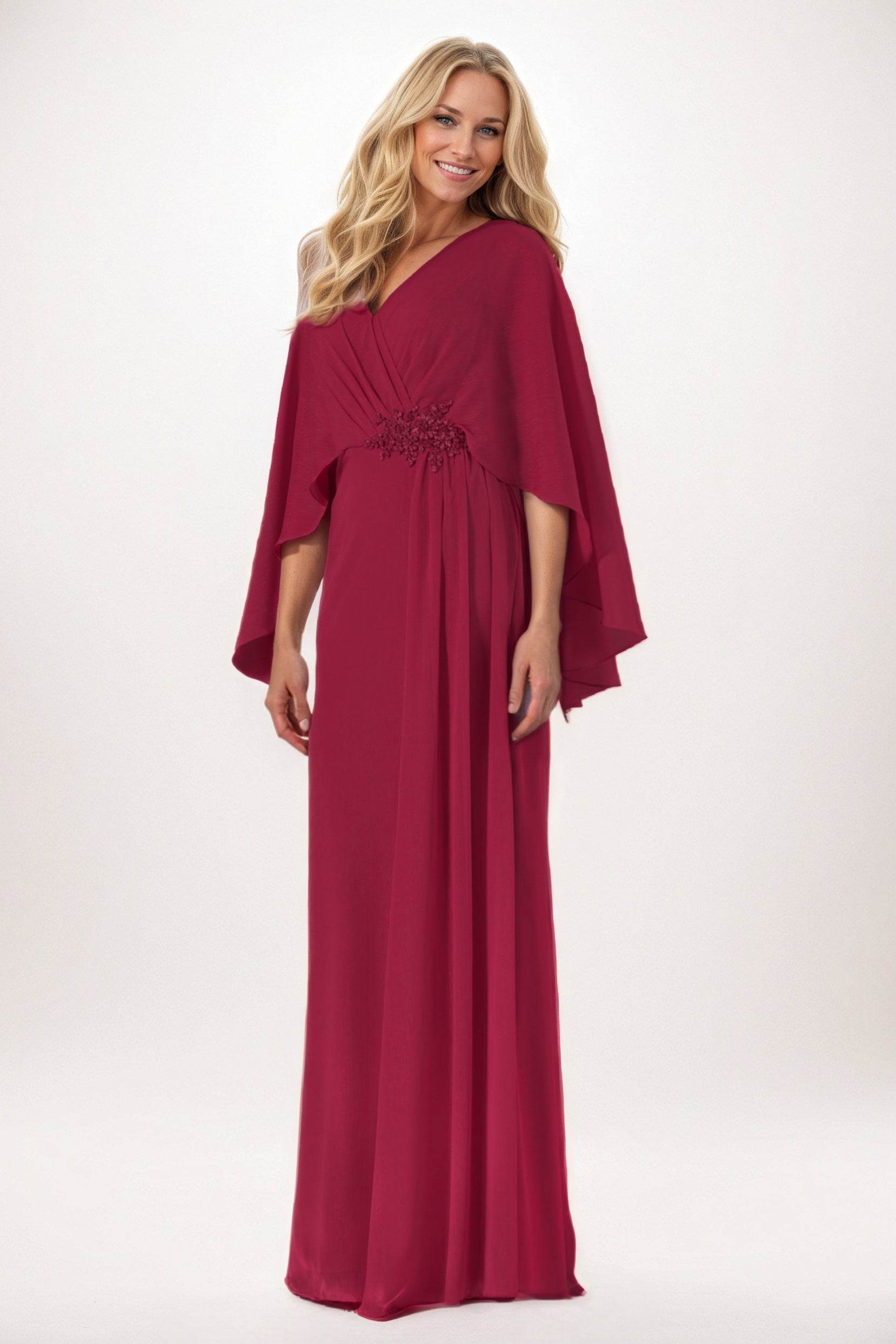 Sheath-Column Maxi Chiffon Mother of the Bride Dresses CM0389