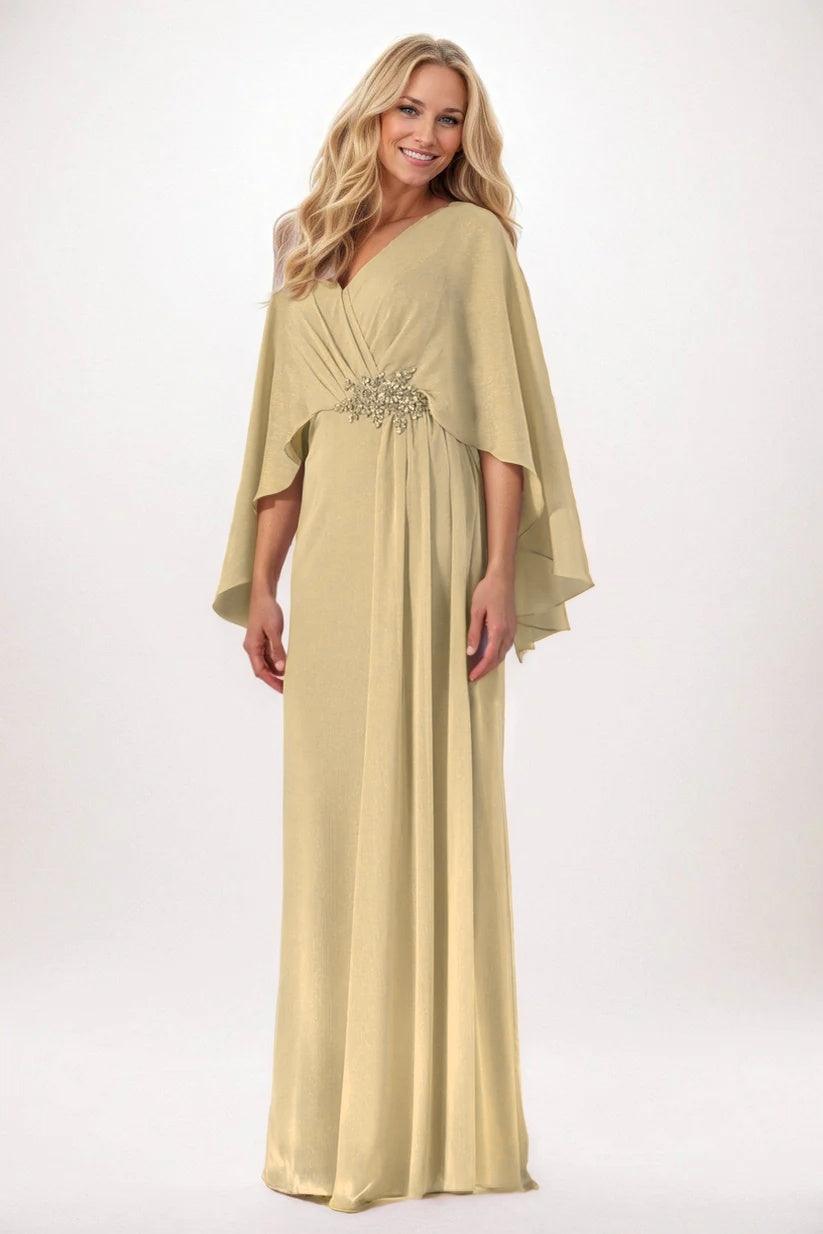 Sheath-Column Maxi Chiffon Mother of the Bride Dresses CM0389