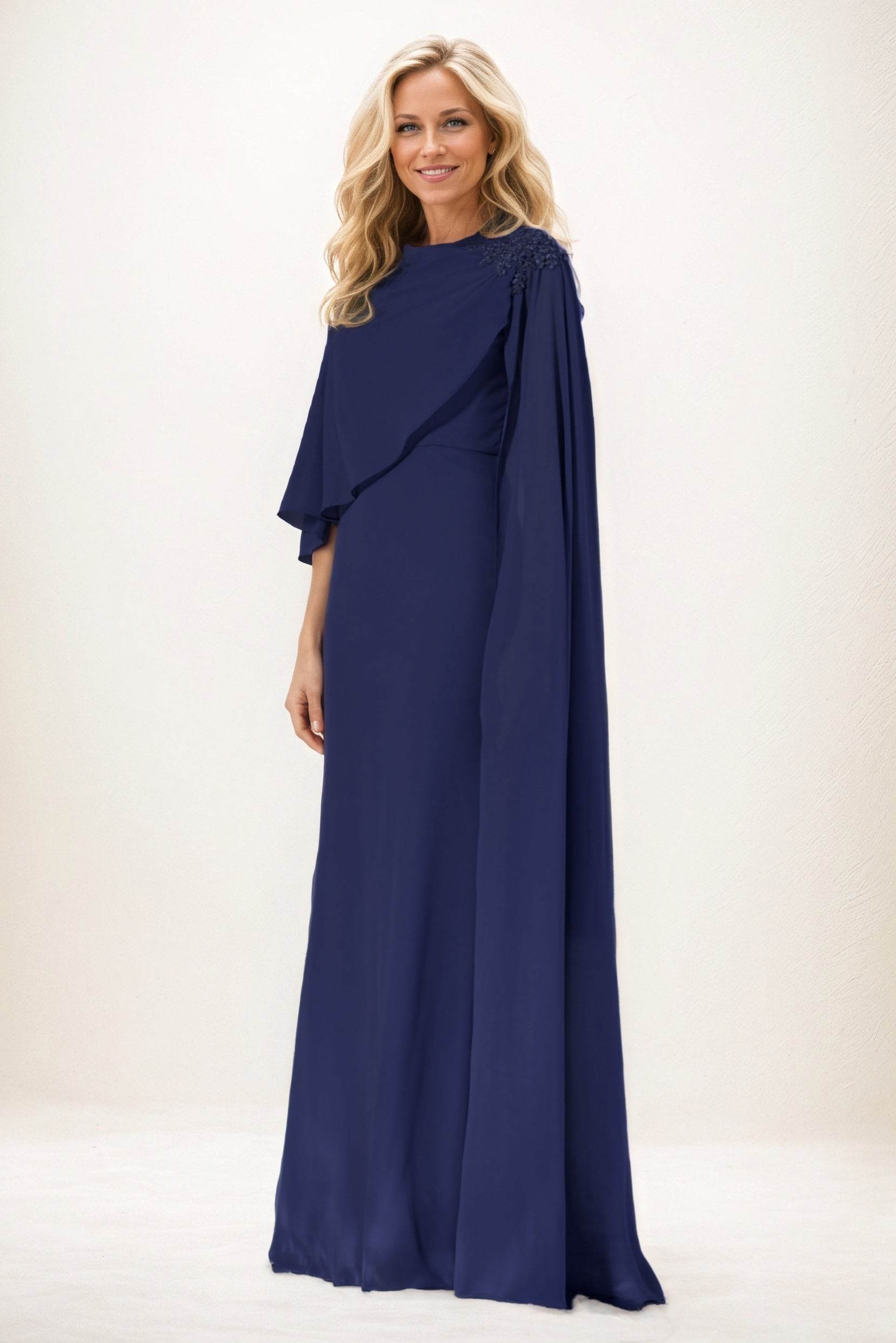 Sheath-Column Maxi Chiffon Mother of the Bride Dresses CM0388