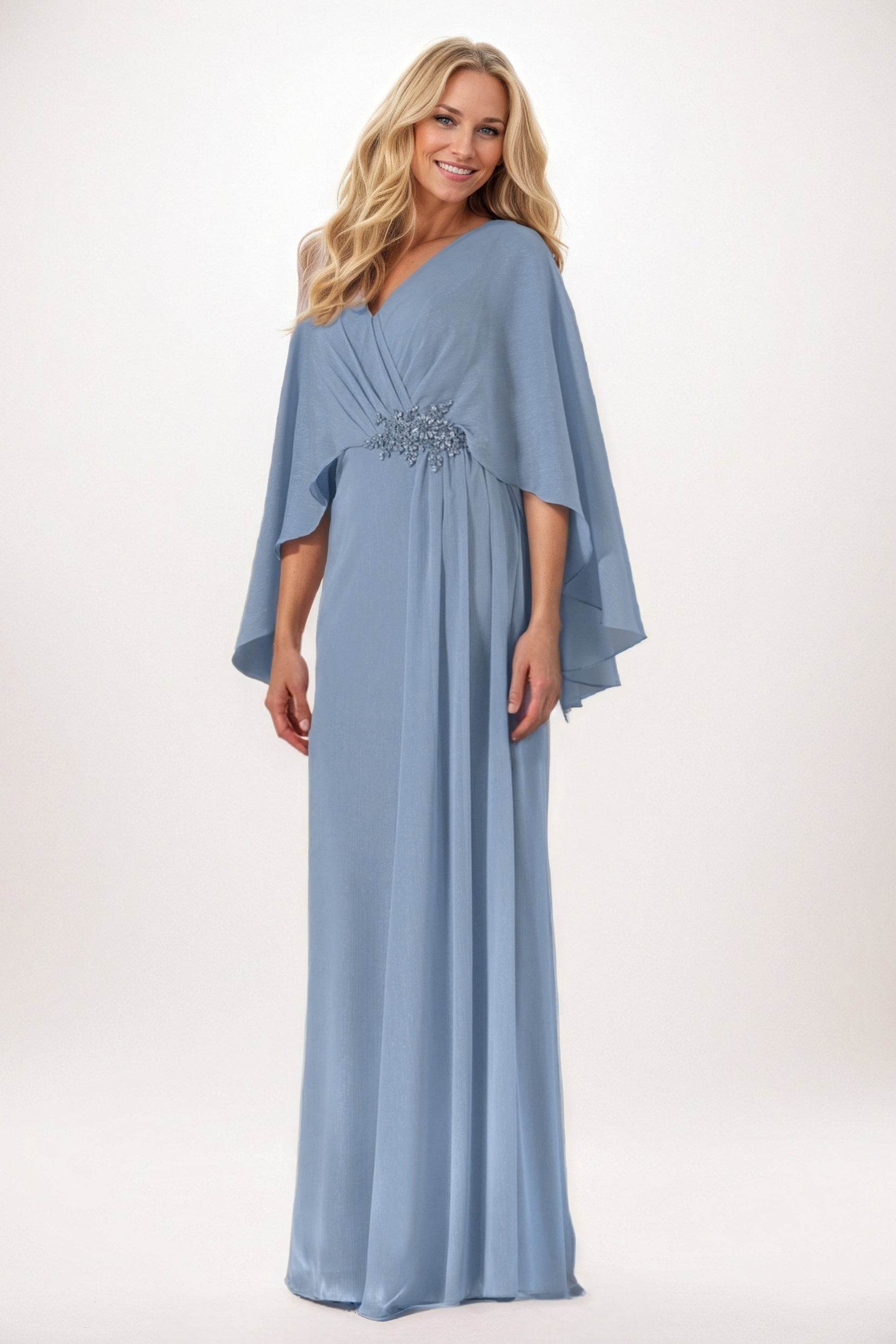 Sheath-Column Maxi Chiffon Mother of the Bride Dresses CM0389