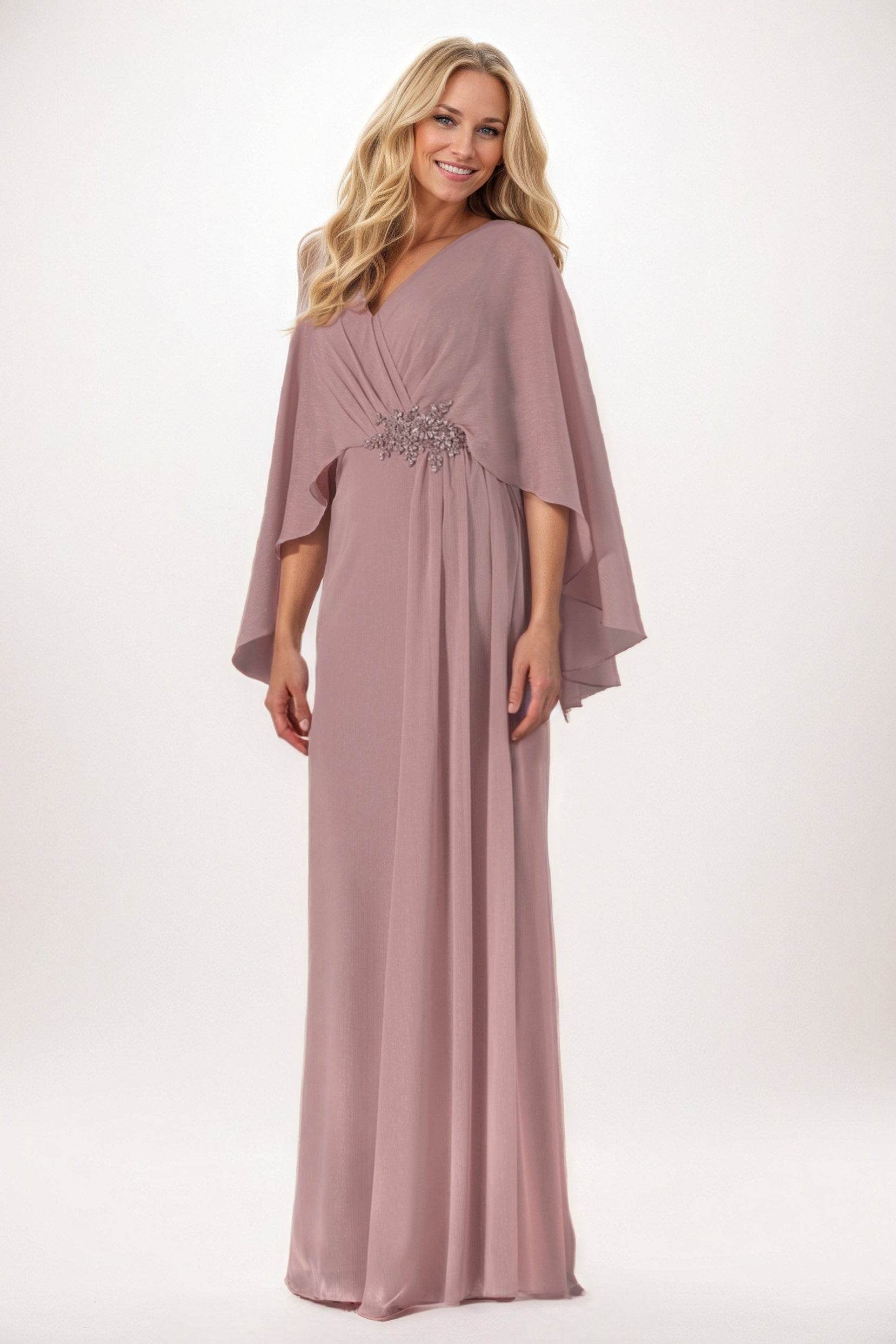 Sheath-Column Maxi Chiffon Mother of the Bride Dresses CM0389