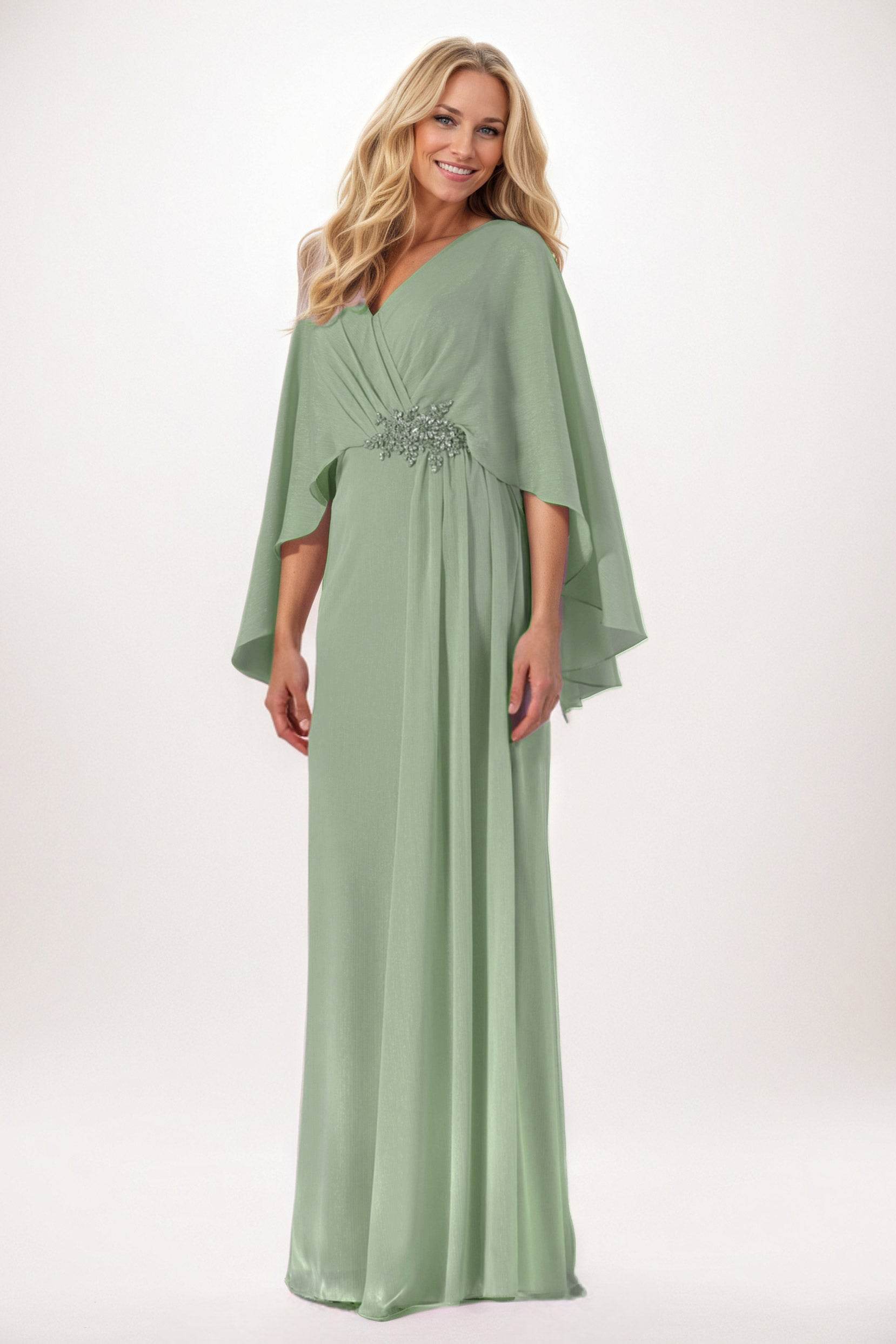 Sheath-Column Maxi Chiffon Mother of the Bride Dresses CM0389